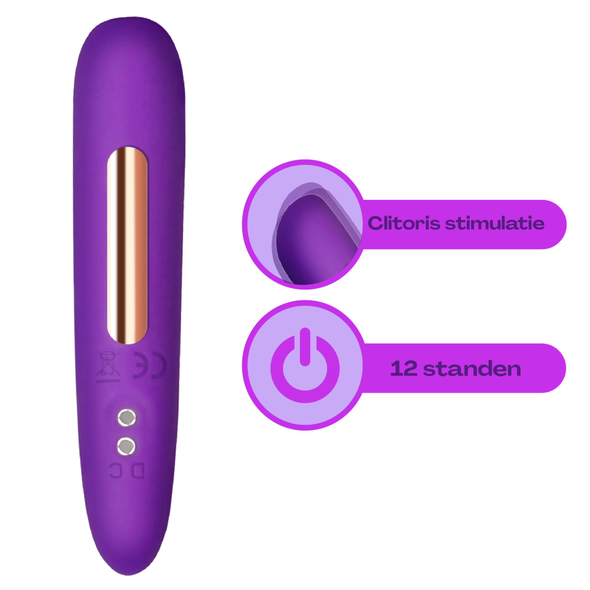 Bullet vibrator paars 10cm