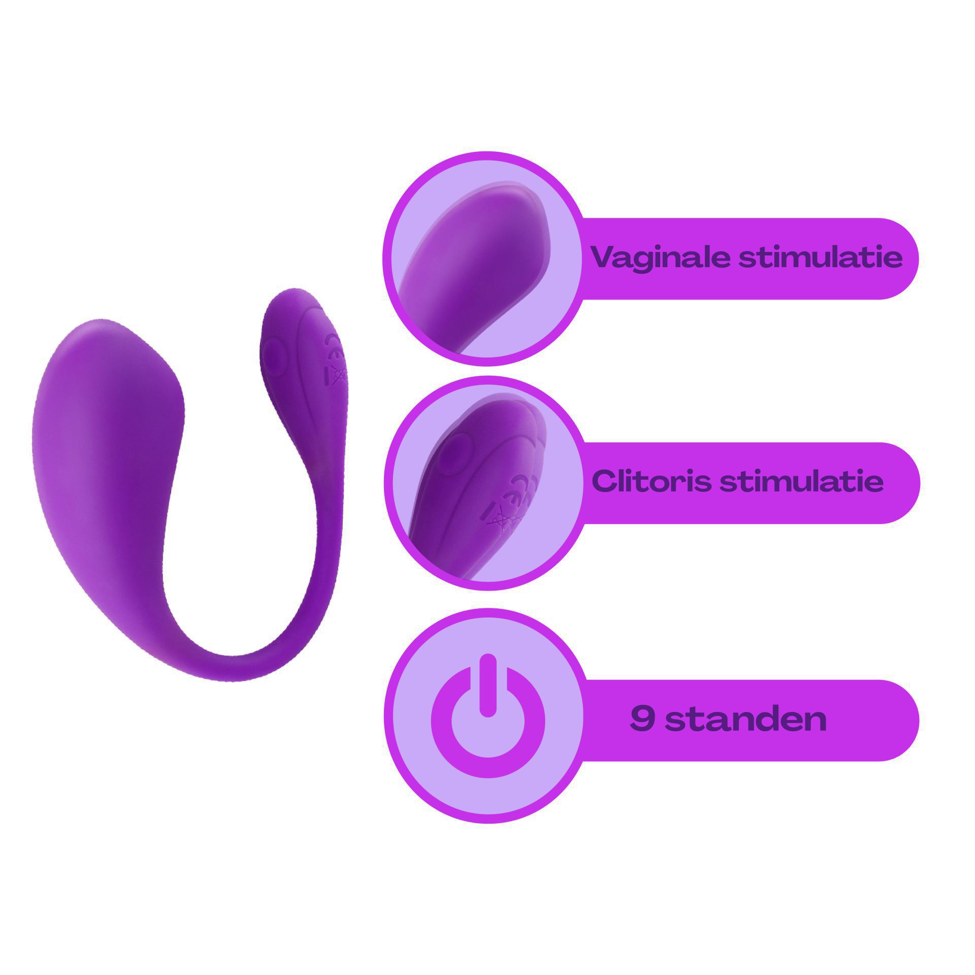 Vibrerend ei app 9,5cm paars bestellen