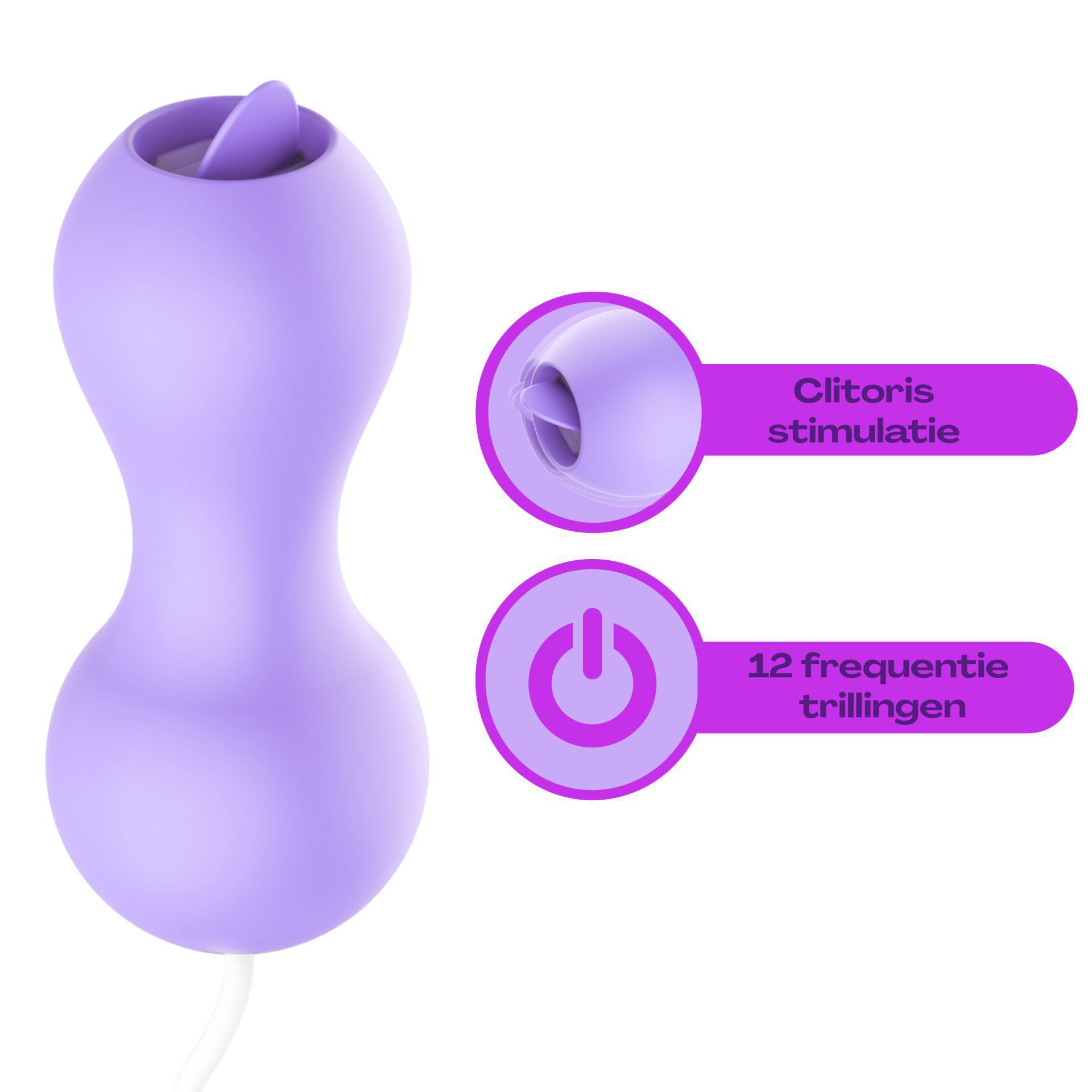 Vibrerend ei met tong 7cm lichtpaars online