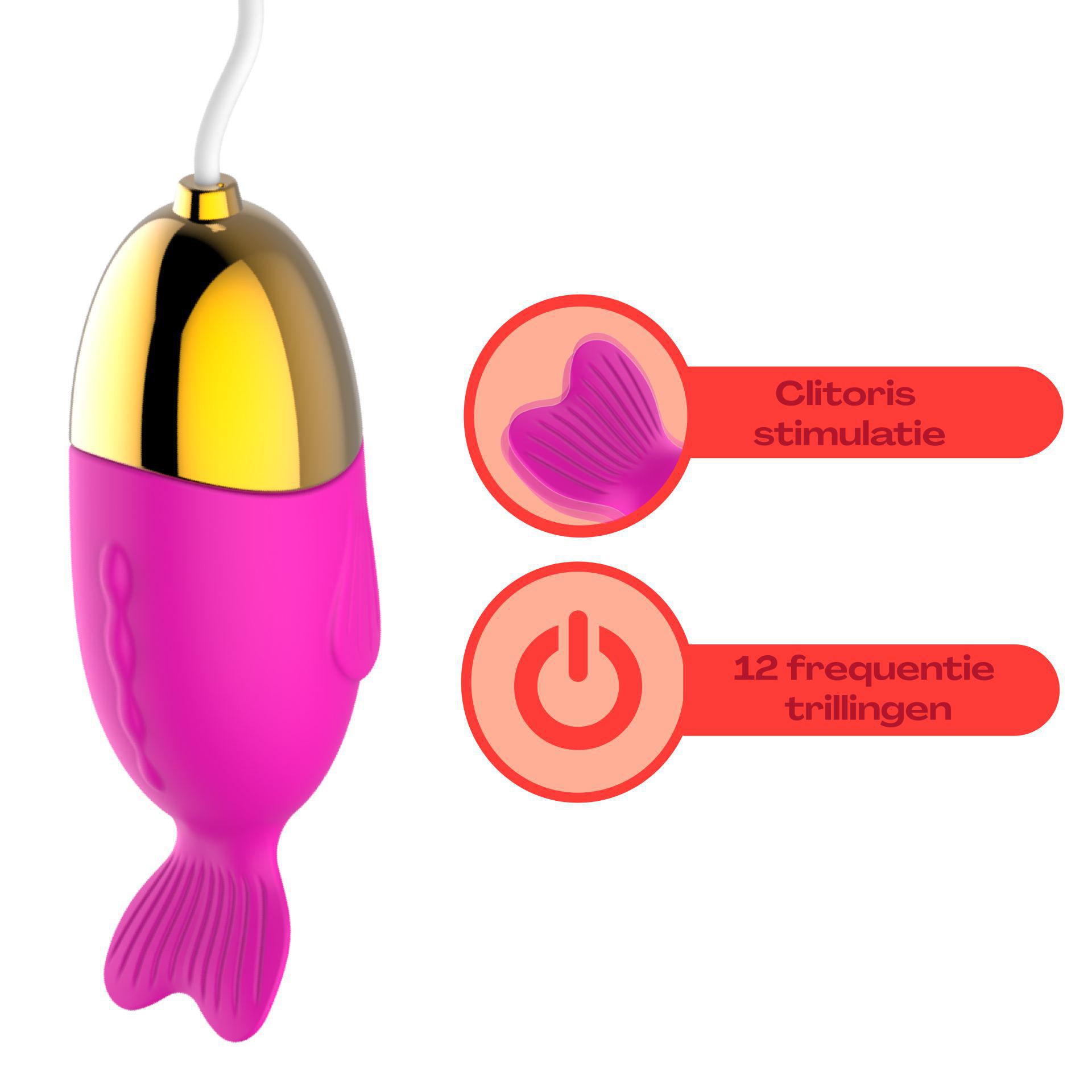 Vibrerend ei visvorm 8,1cm roze goedkoop