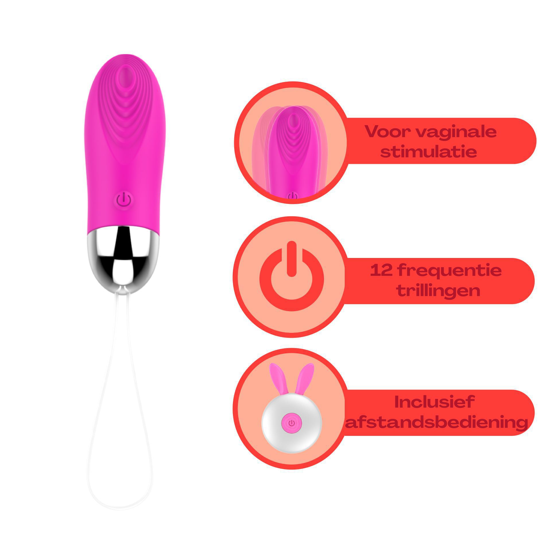 Vibrerend ei voor G-spot 9,8cm roze goedkoop
