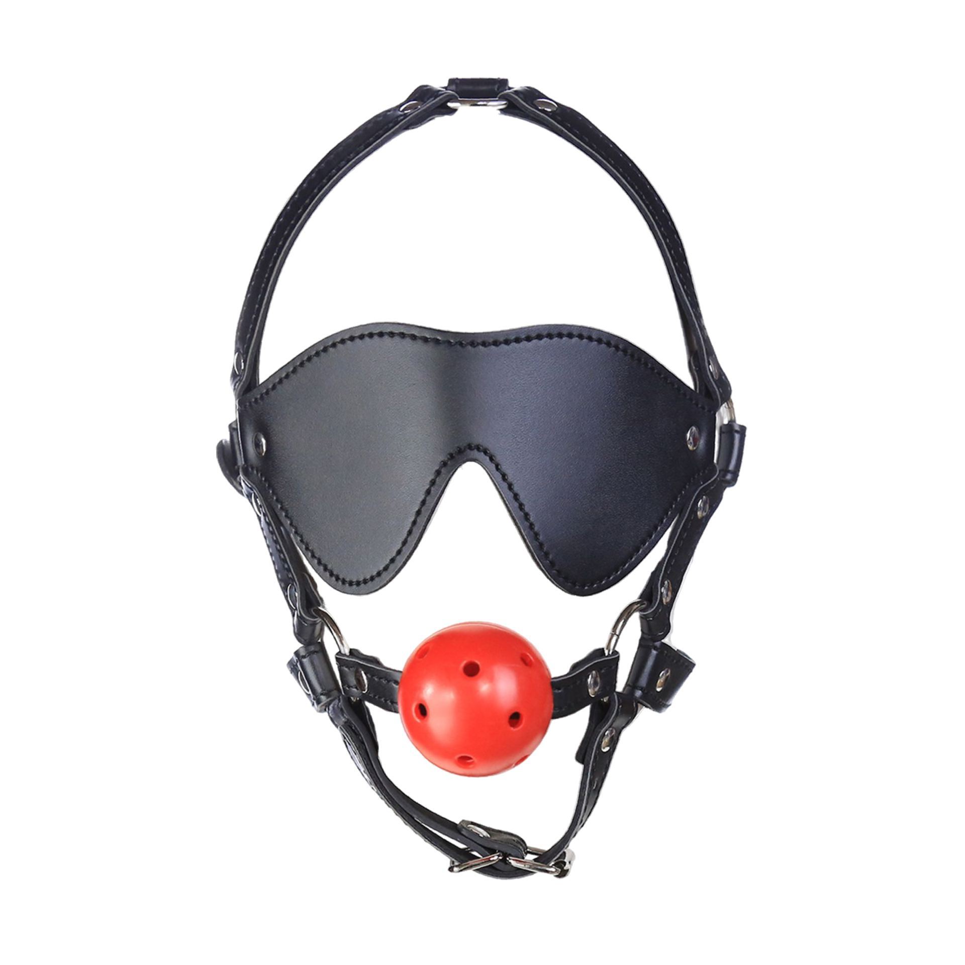 Blinddoek verstelbaar ball gag zwart