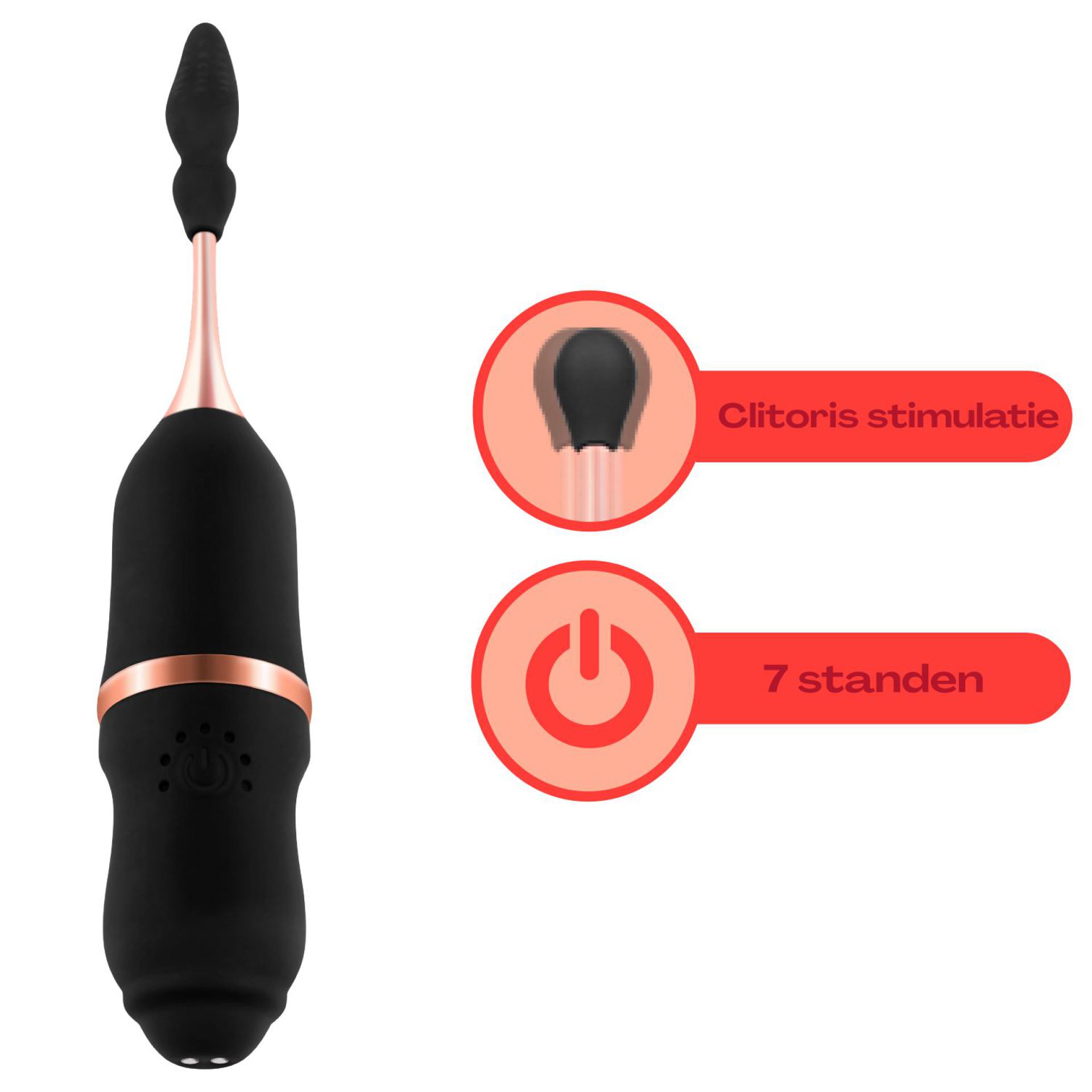 Pinpoint clitoris vibrator 19,8cm Zwart kopen