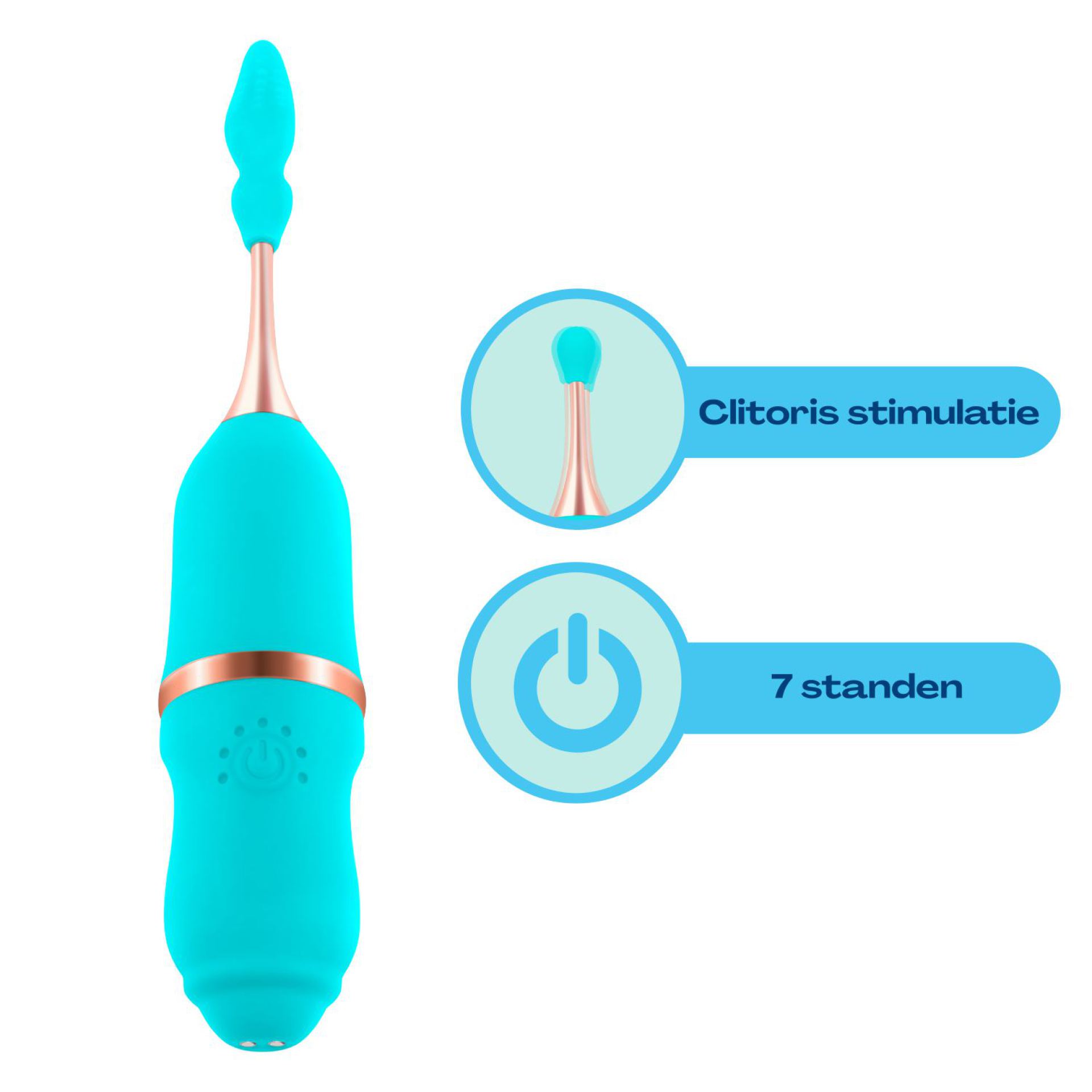 Online Pinpoint clitoris vibrator 19,8cm Blauw