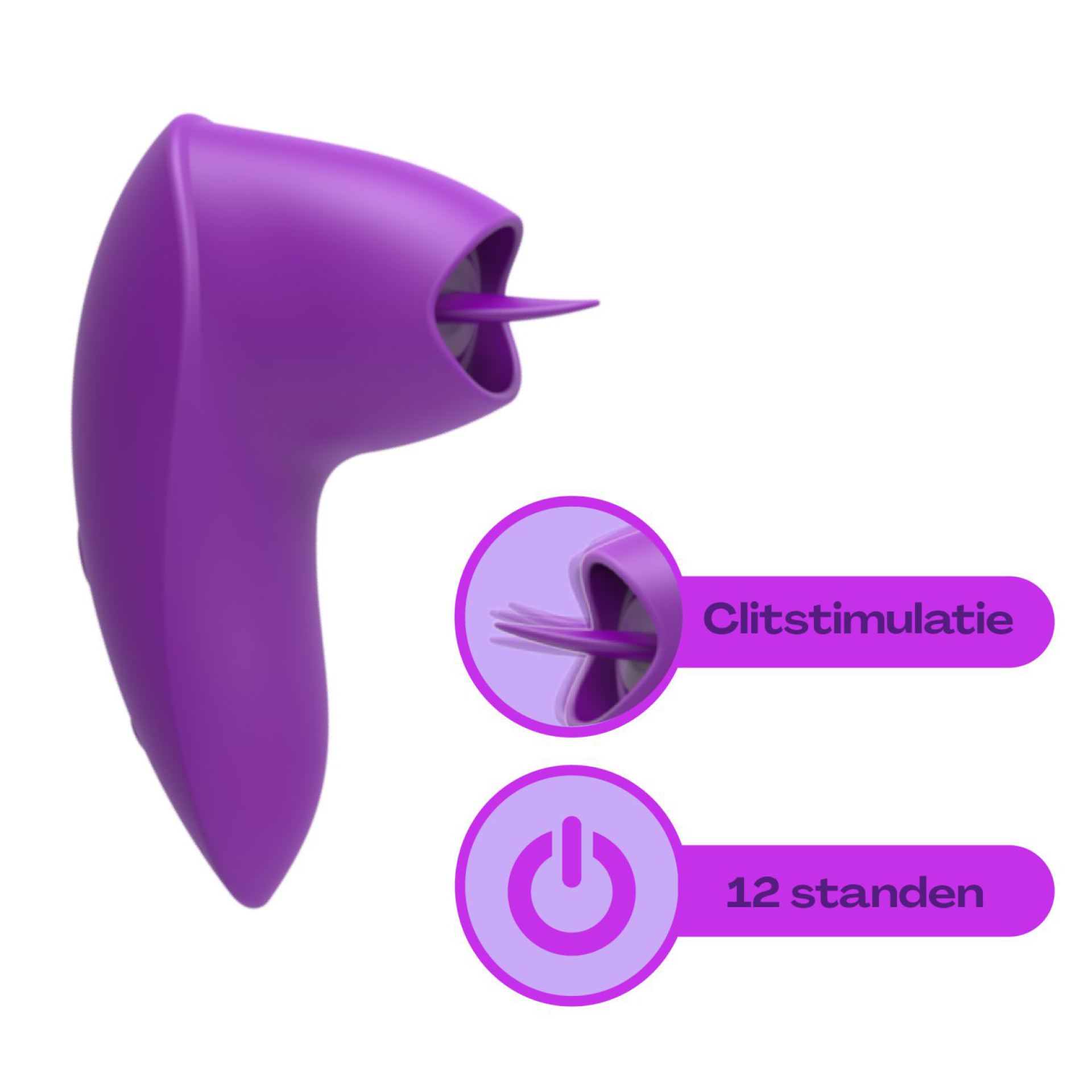 Vibrator met tong 8cm paars kopen