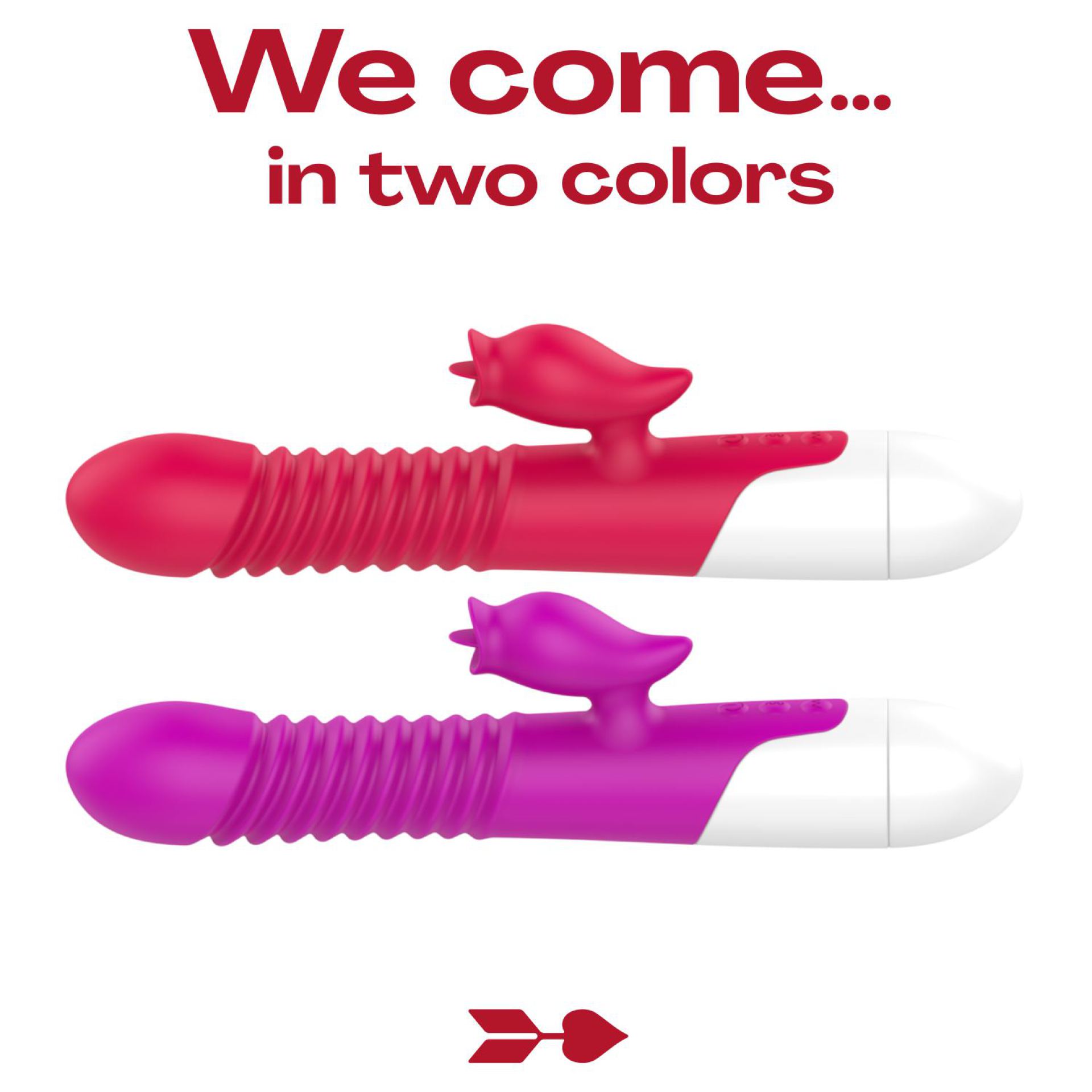 Stotende tarzan vibrator met tong rood