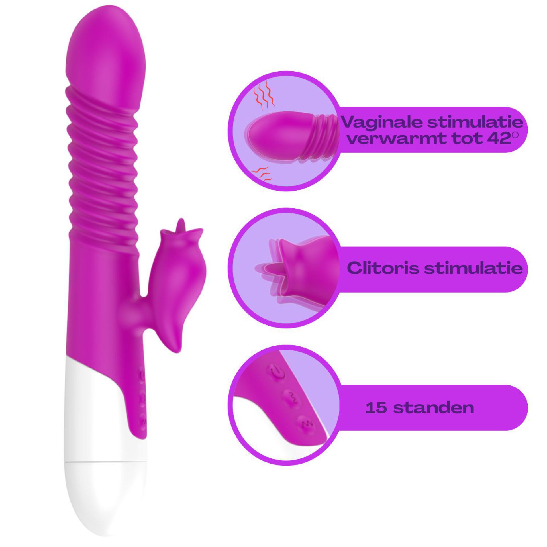 Stotende tarzan vibrator tong paars