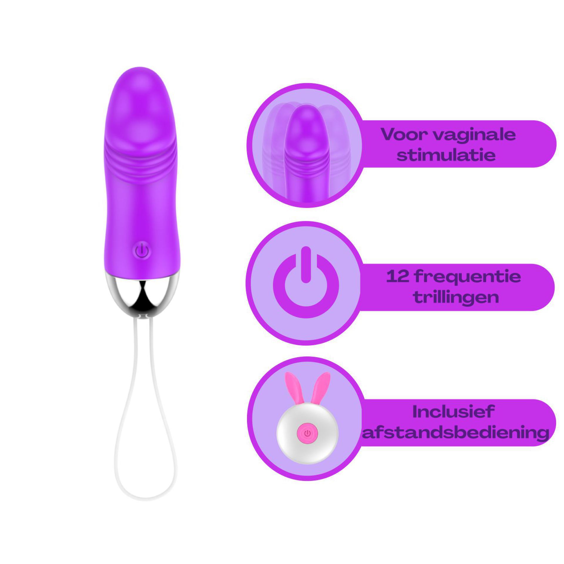 Vibrerend ei paars goedkoop bestellen 11cm