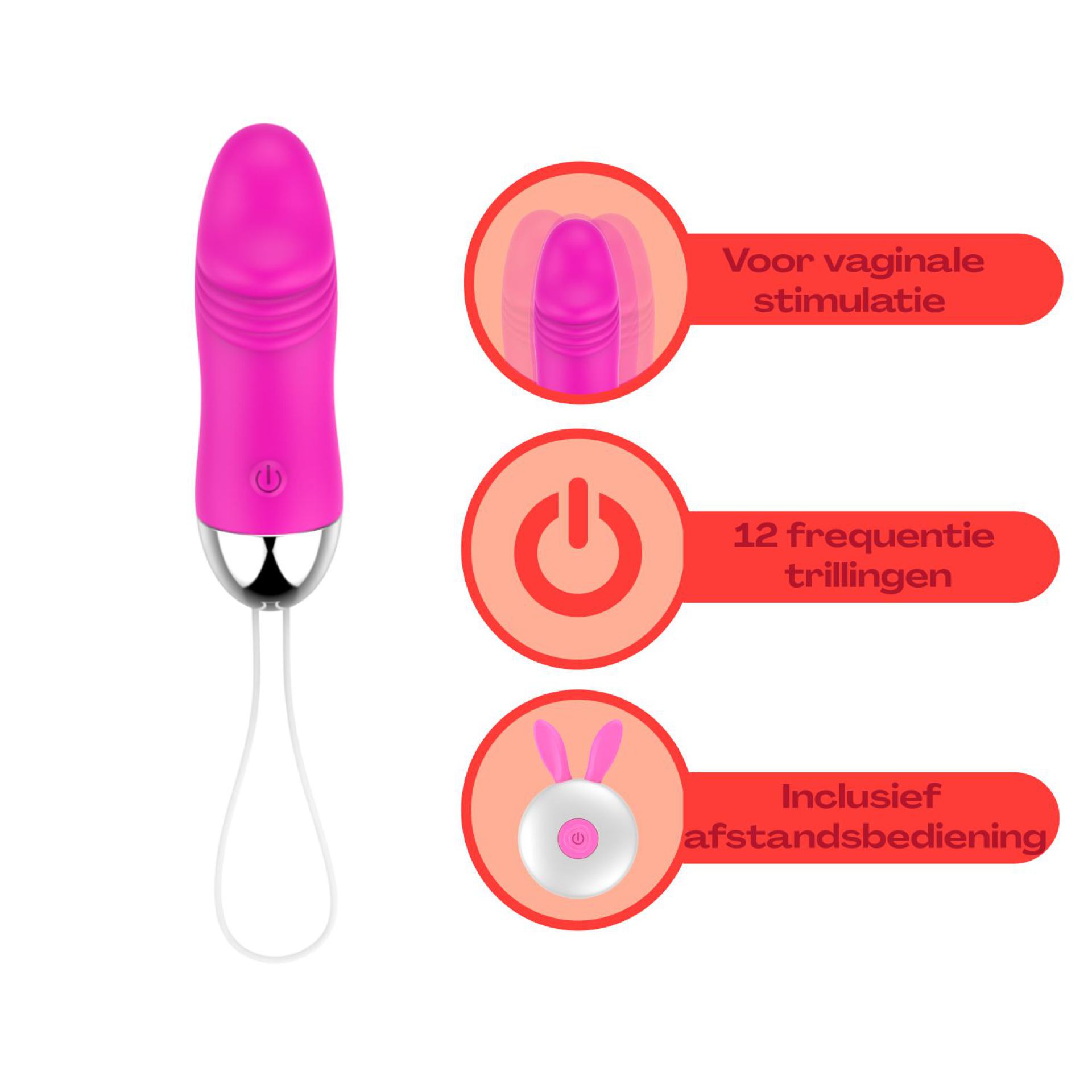 Vibrerend ei roze goedkoop 11cm