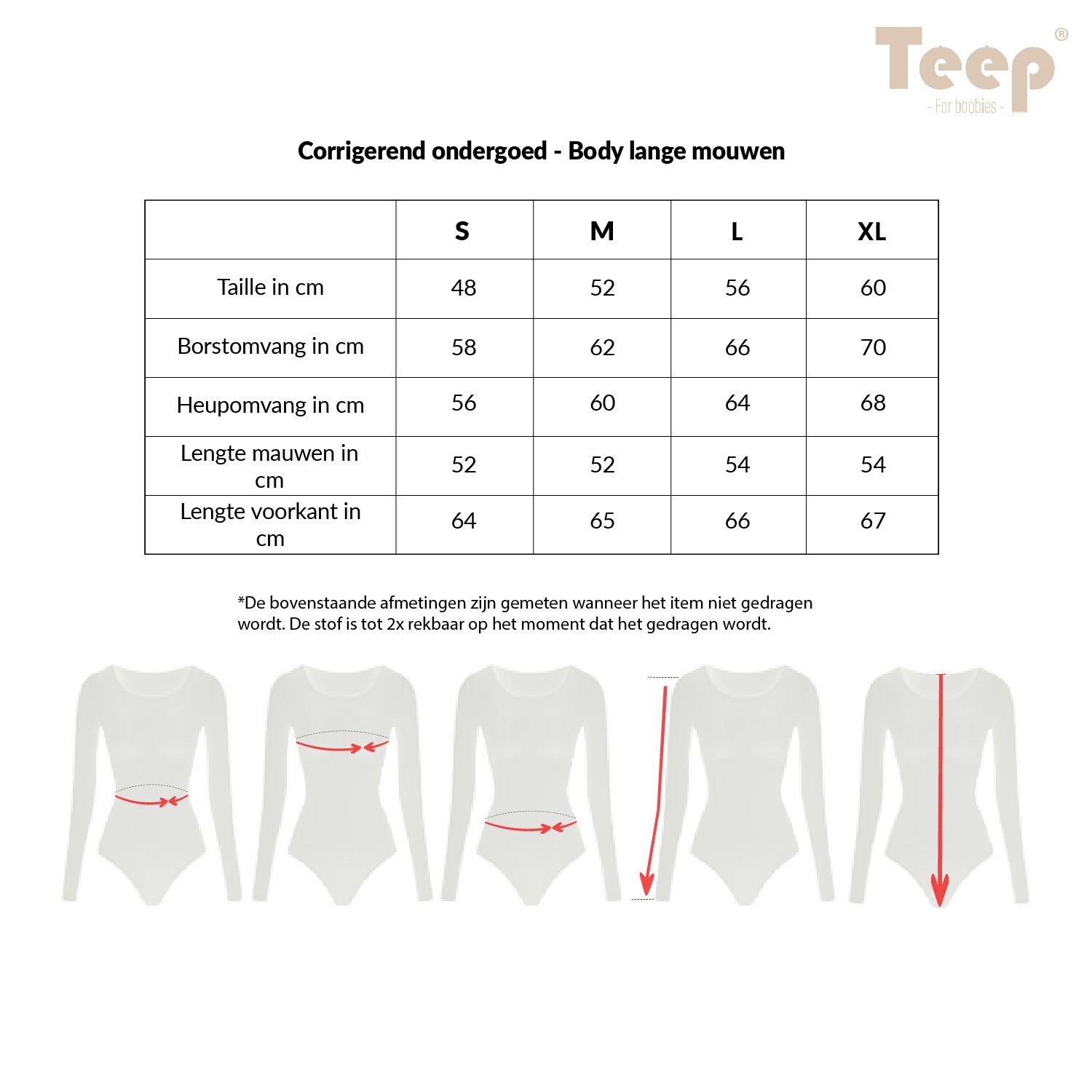 Corrigerend ondergoed wit body lange mouwen