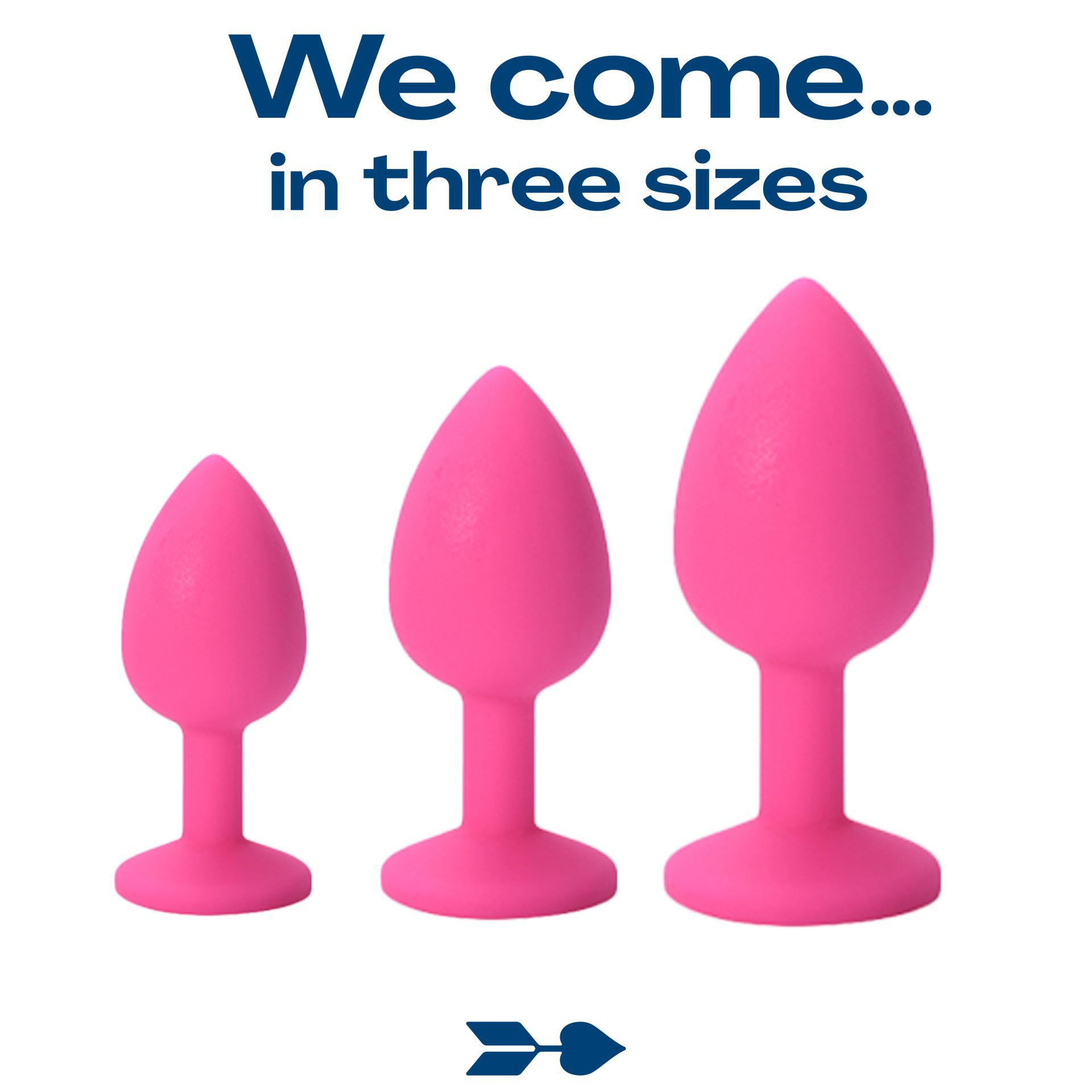 Siliconen butt plug diamant roze 3 sizes
