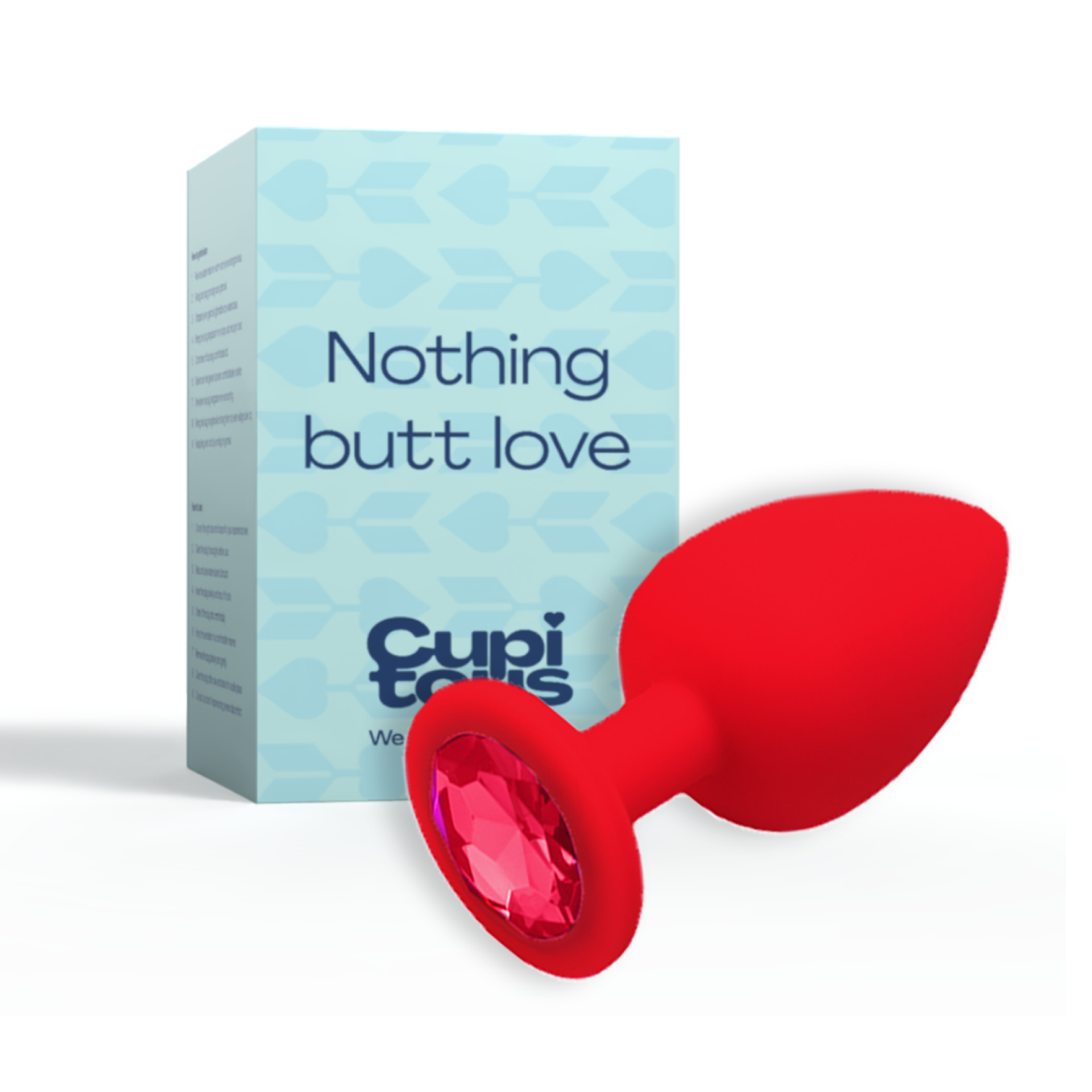 Siliconen butt plug diamant rood voorbeeld