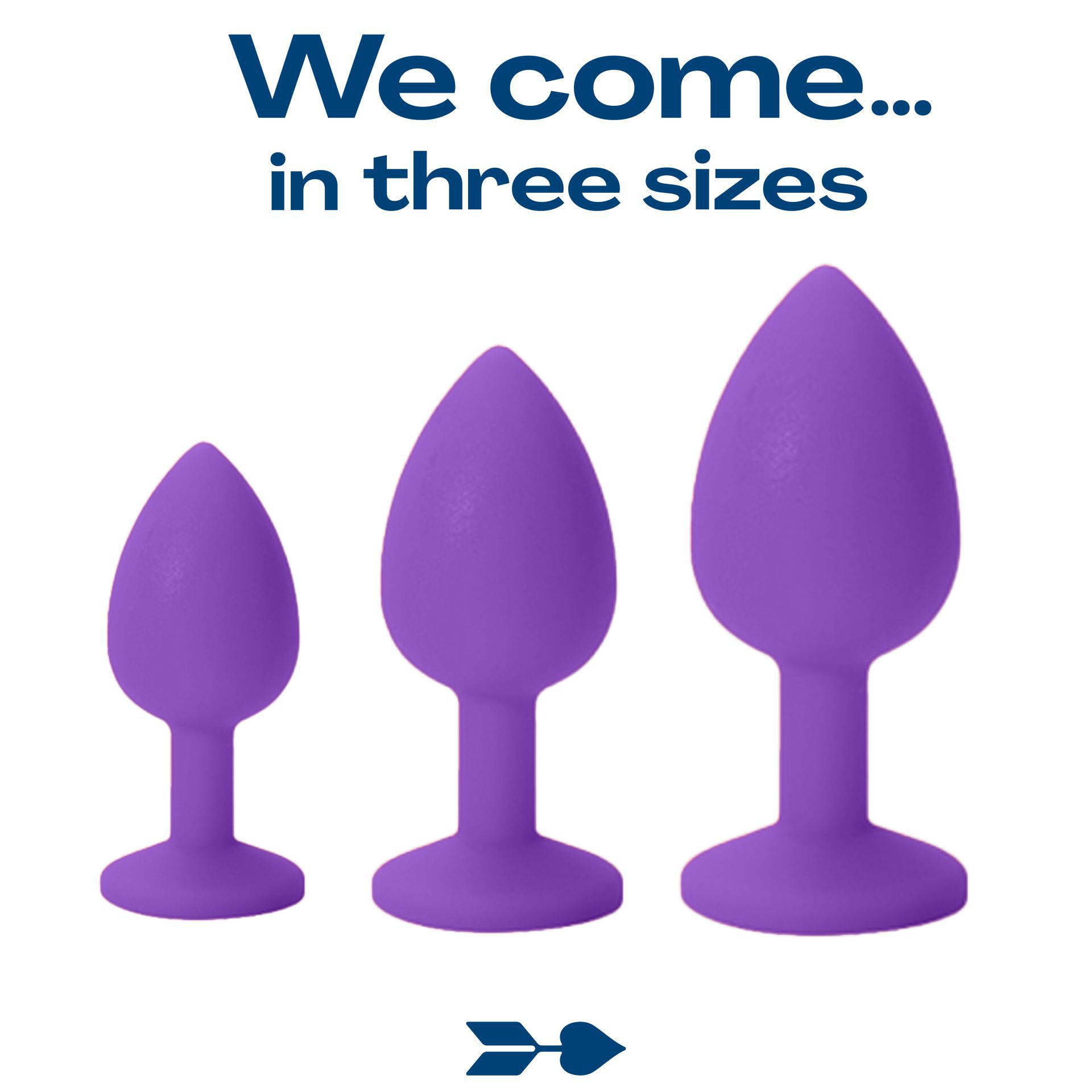 Siliconen butt plug set diamant paars 3 sizes