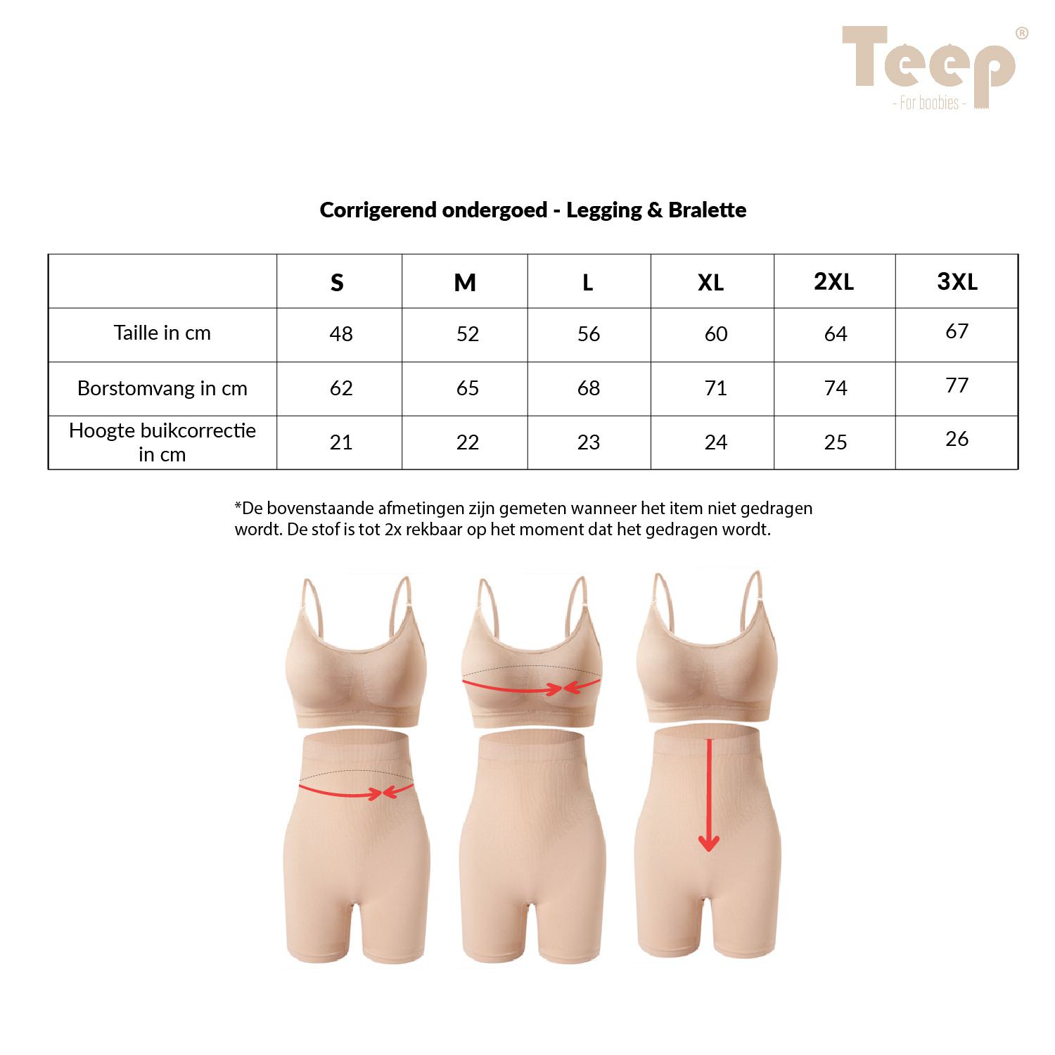 Ondergoed corrigerend beige legging & bralette