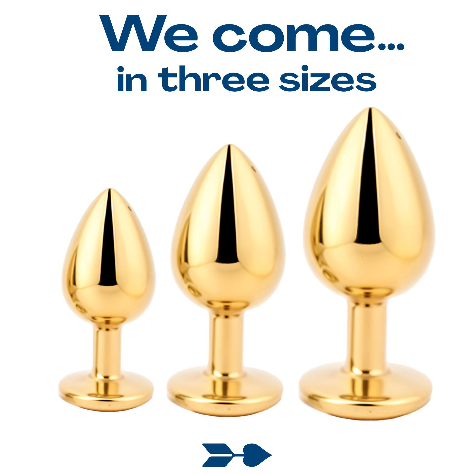 metalen butt plug set goud diamant 3 sizes