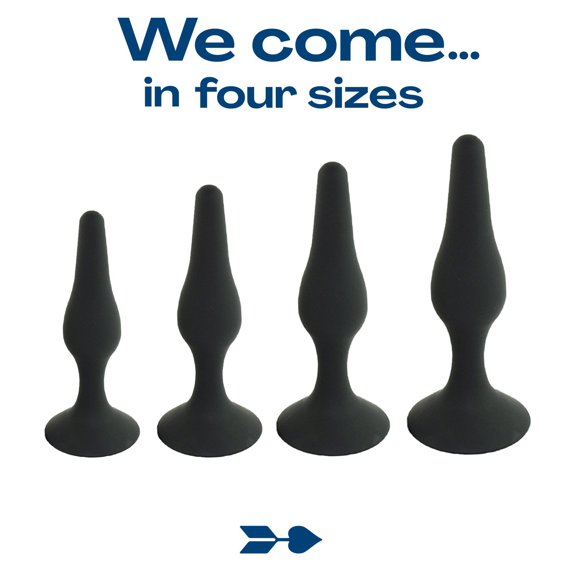 Siliconen butt plug set zwart media 4 sizes