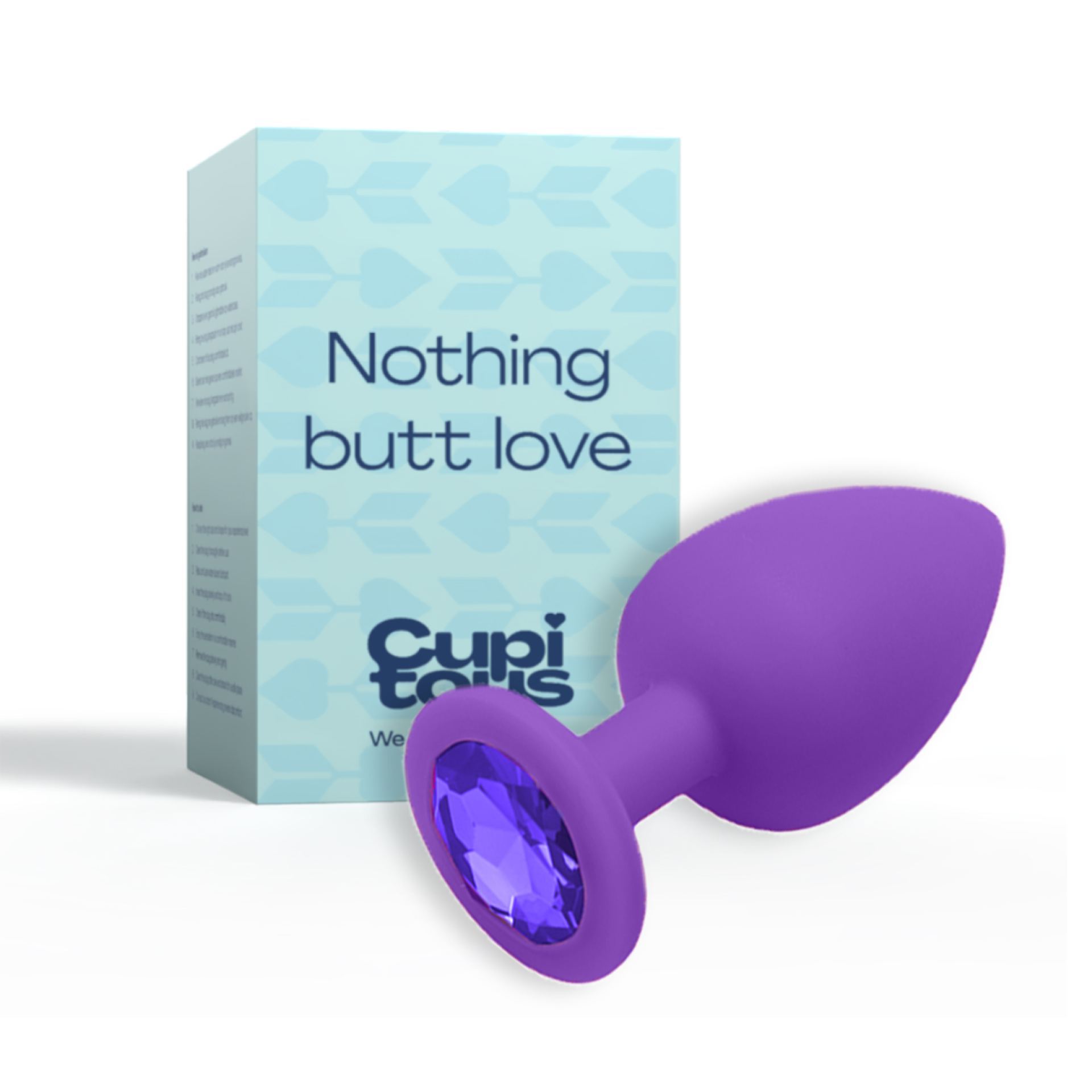 Siliconen butt plug diamnt paars media