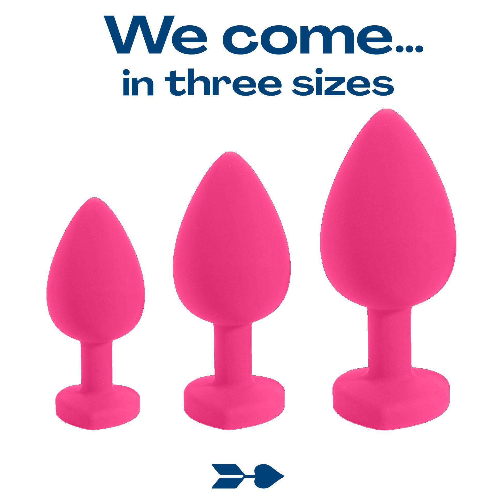 Butt plug diamant roze hartje 3 sizes