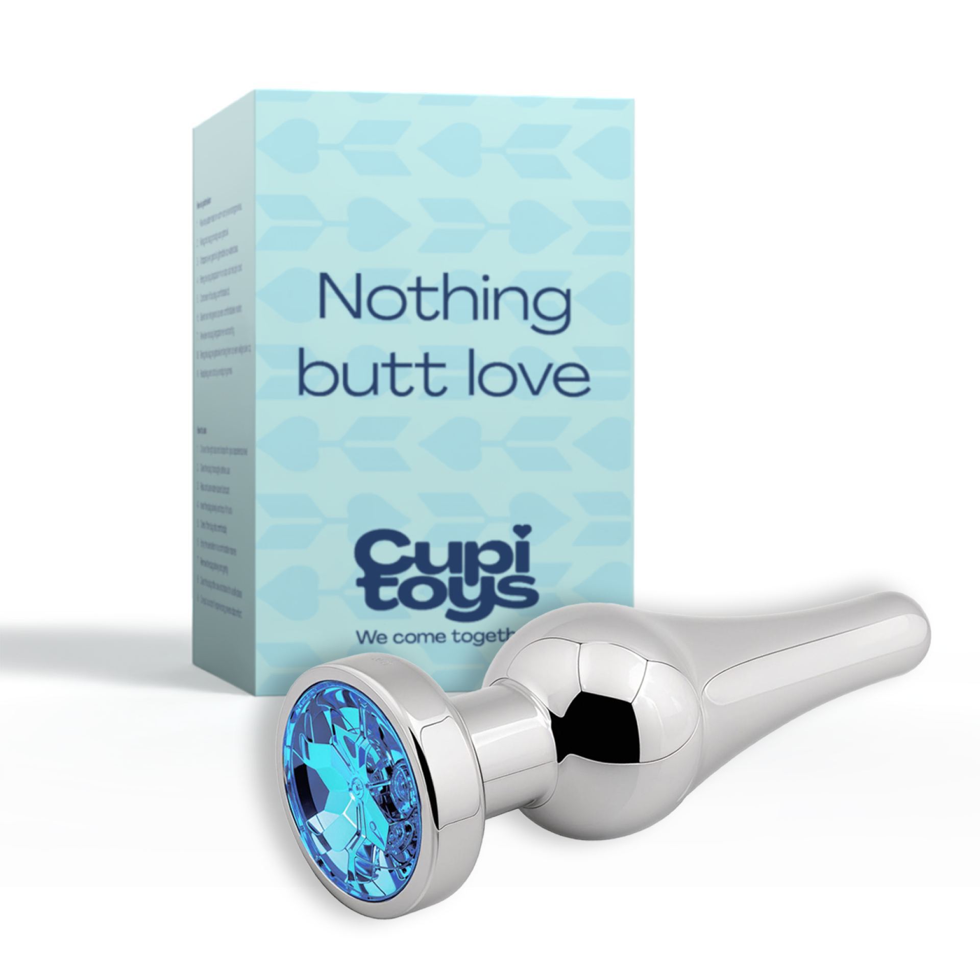 metalen butt plug diamant blauw taps