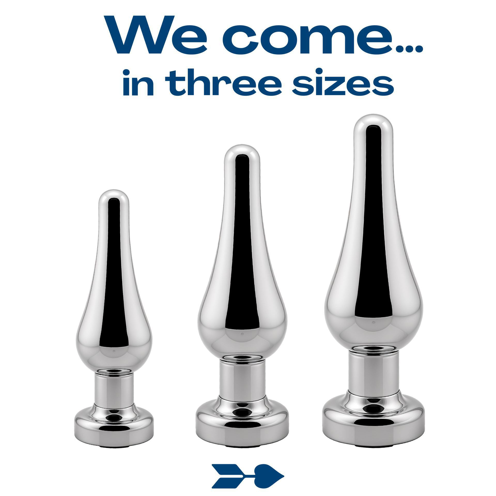 metalen butt plug diamant blauw taps 3 sizes