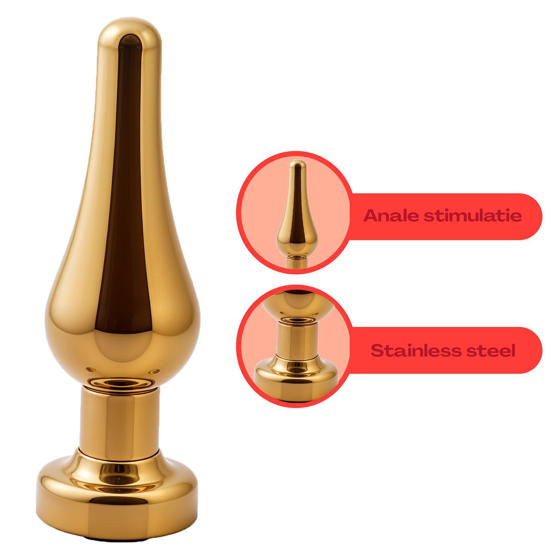butt plug diamant goud taps uitleg