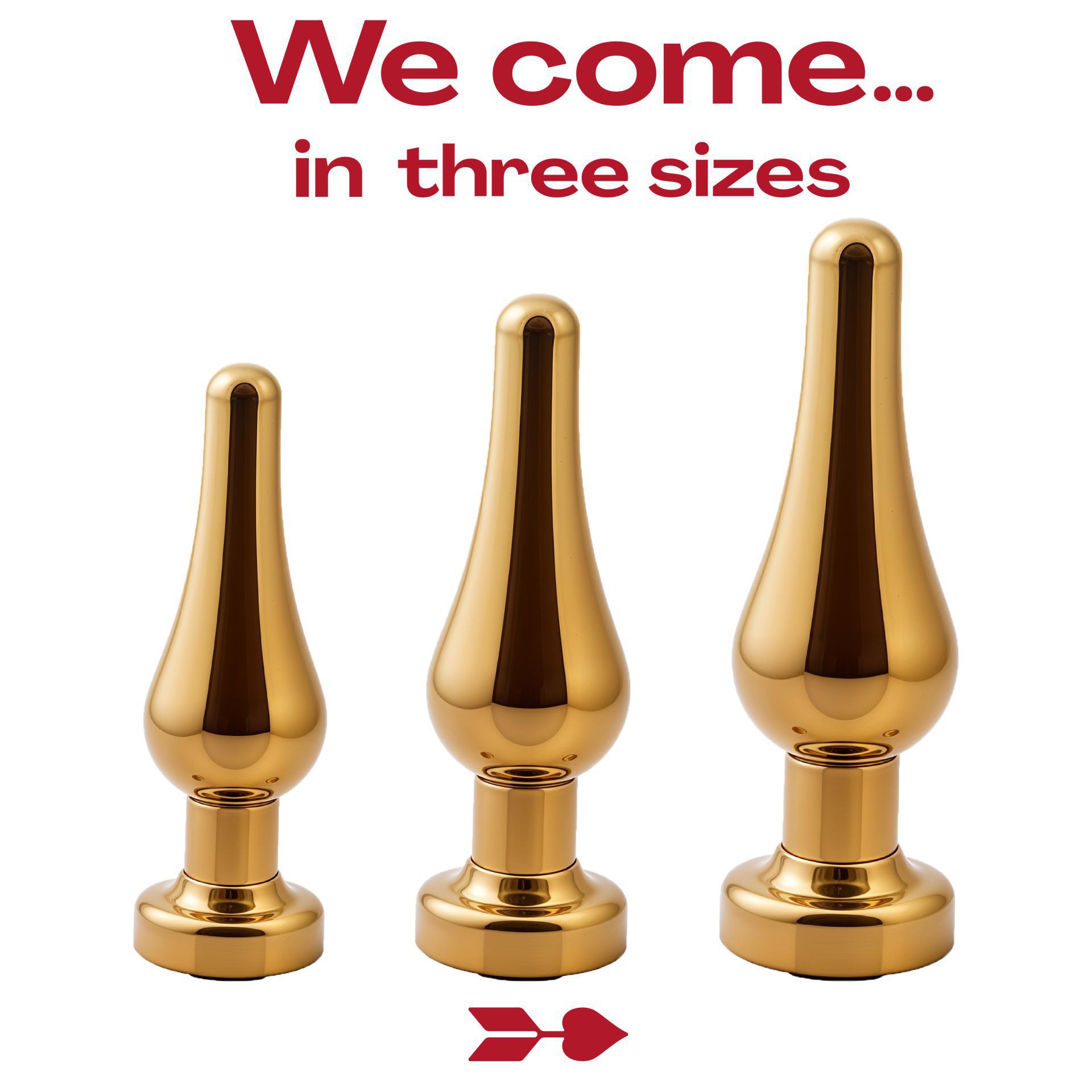 butt plug diamant goud taps 3 sizes