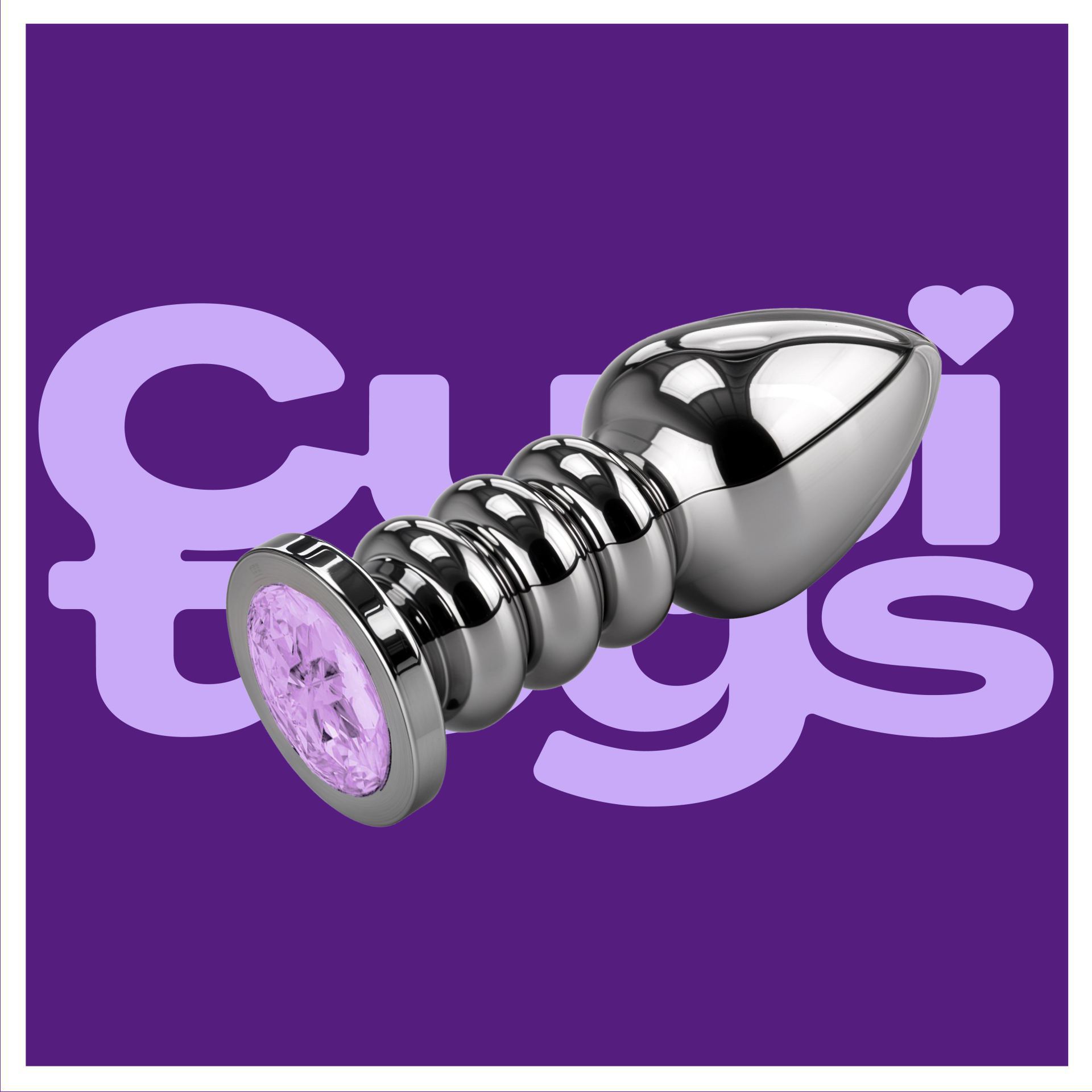 butt plug diamant paars gedraaid logo