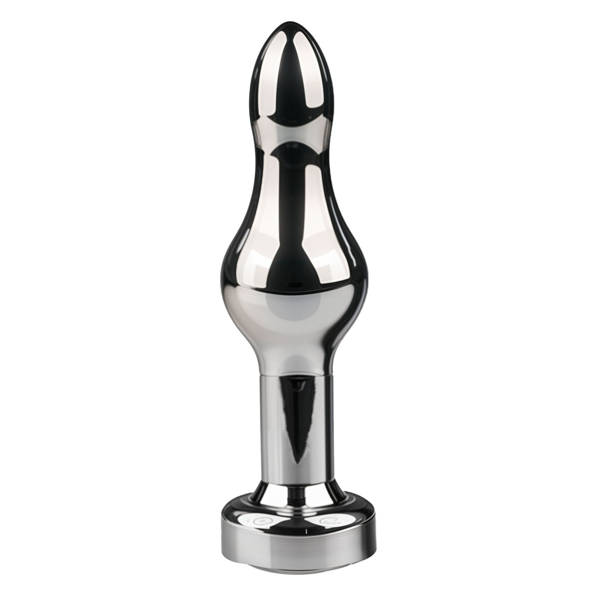 Metalen butt plug diamant wit lang voorbeeld