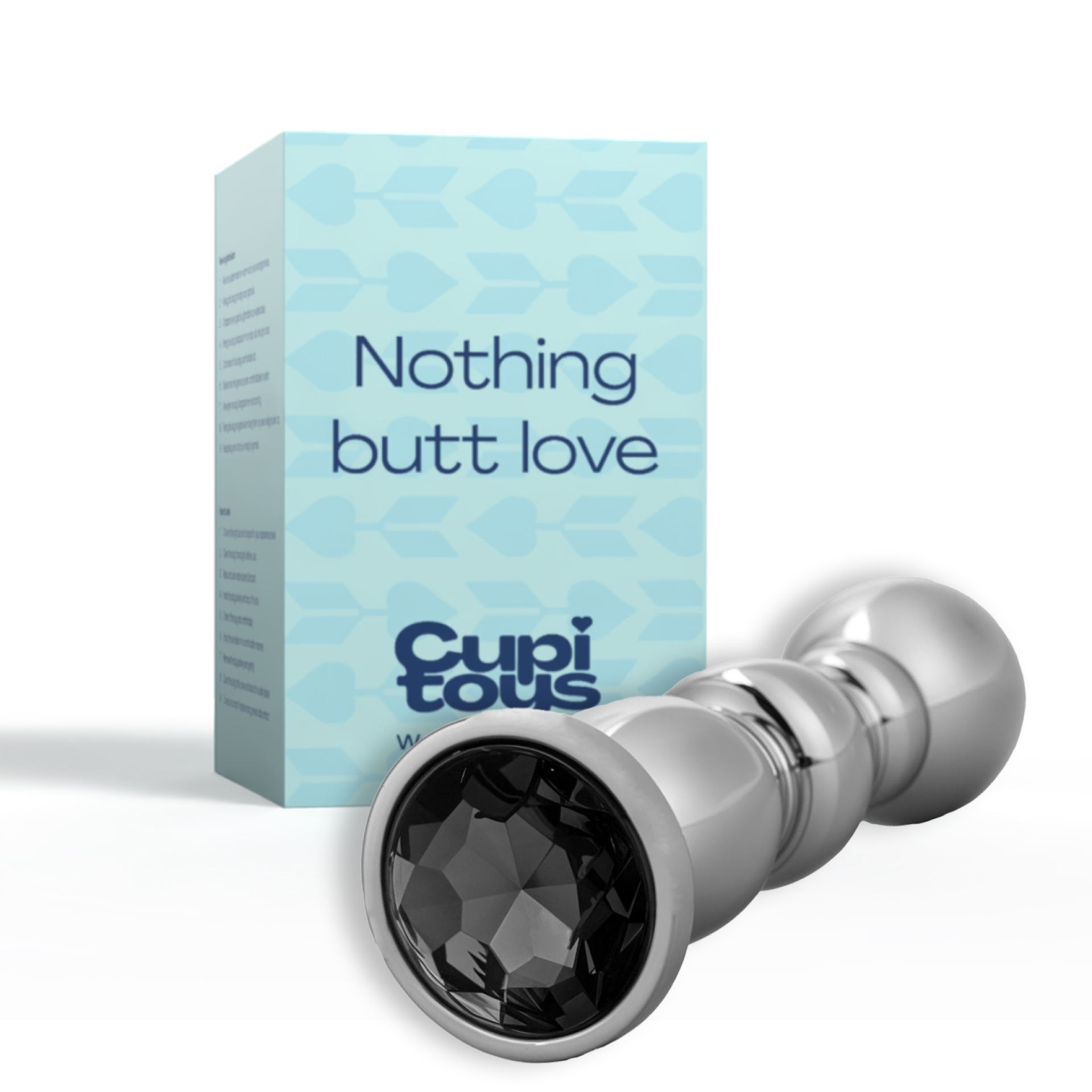 Metalen butt plug diamant zwart bullet