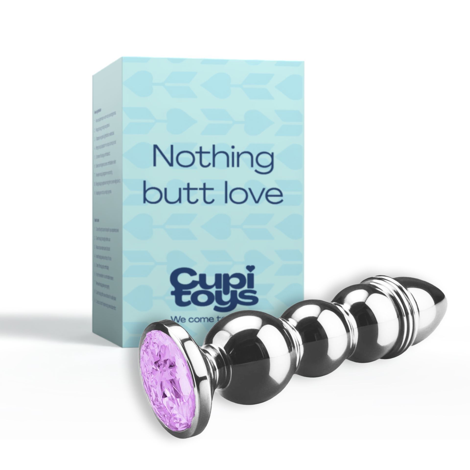 Metalen butt plug diamant puntig bolletjes