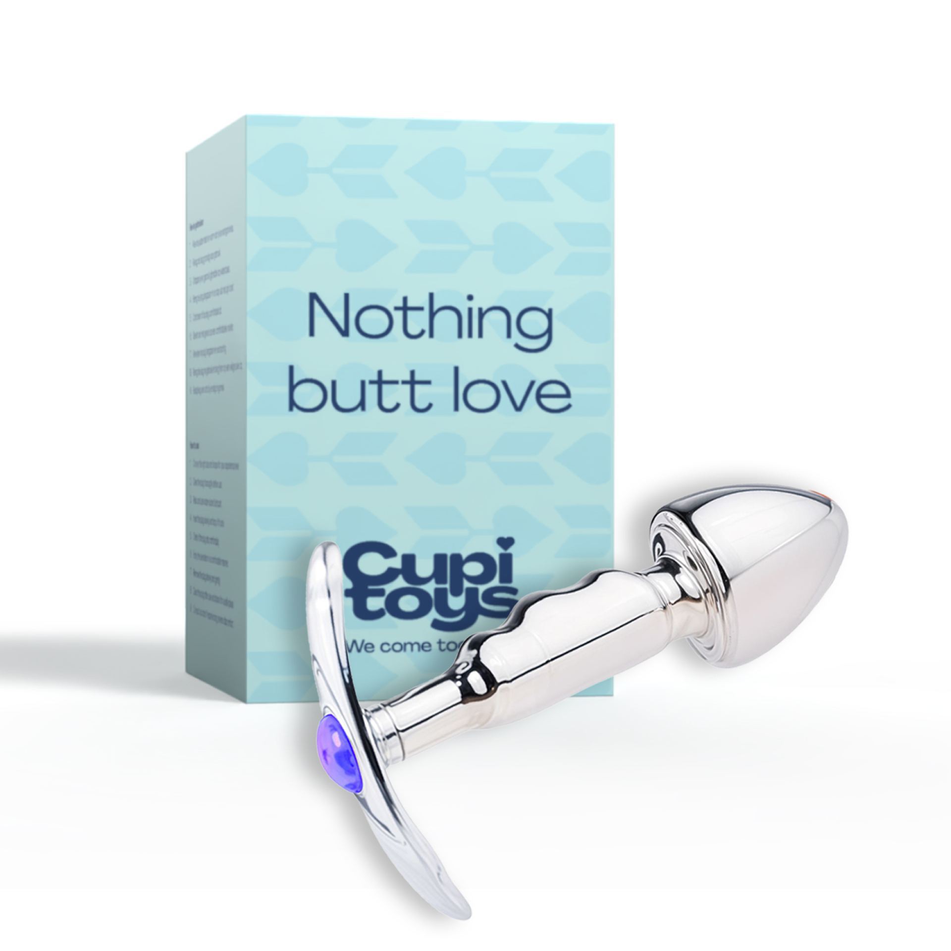 Butt plug zilver diamant paars anker spiraal