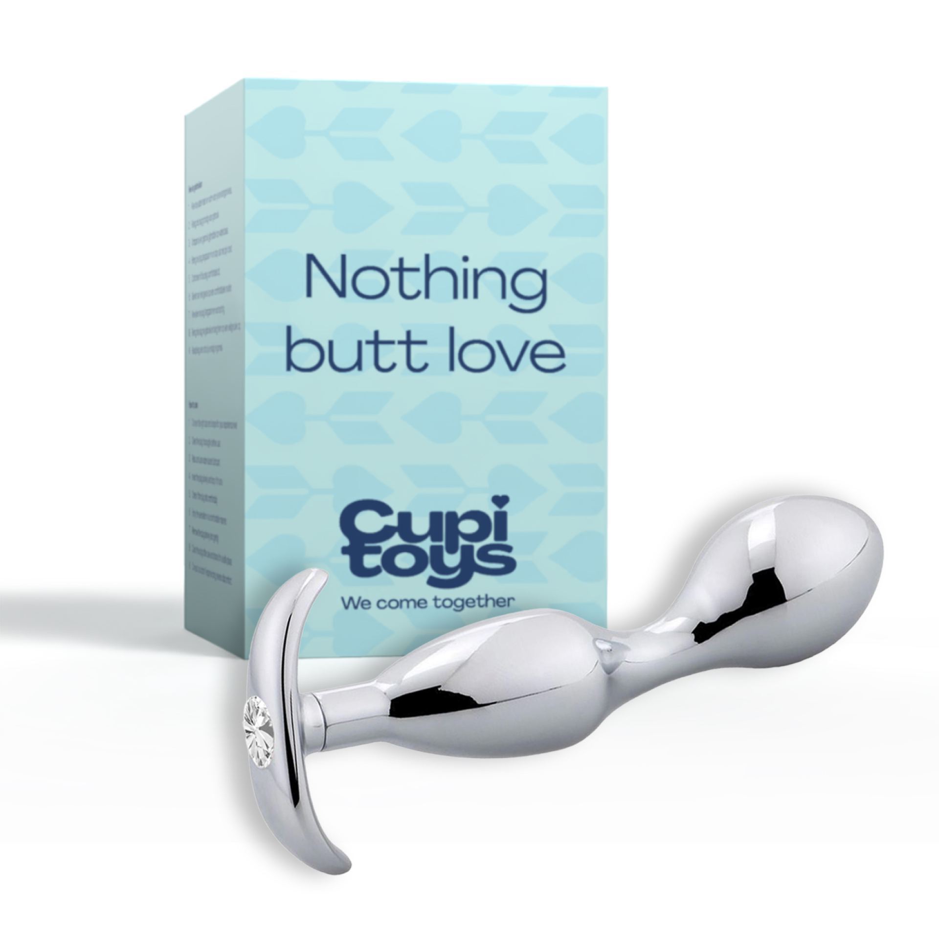 Butt plug zilver diamant anker ergonomisch