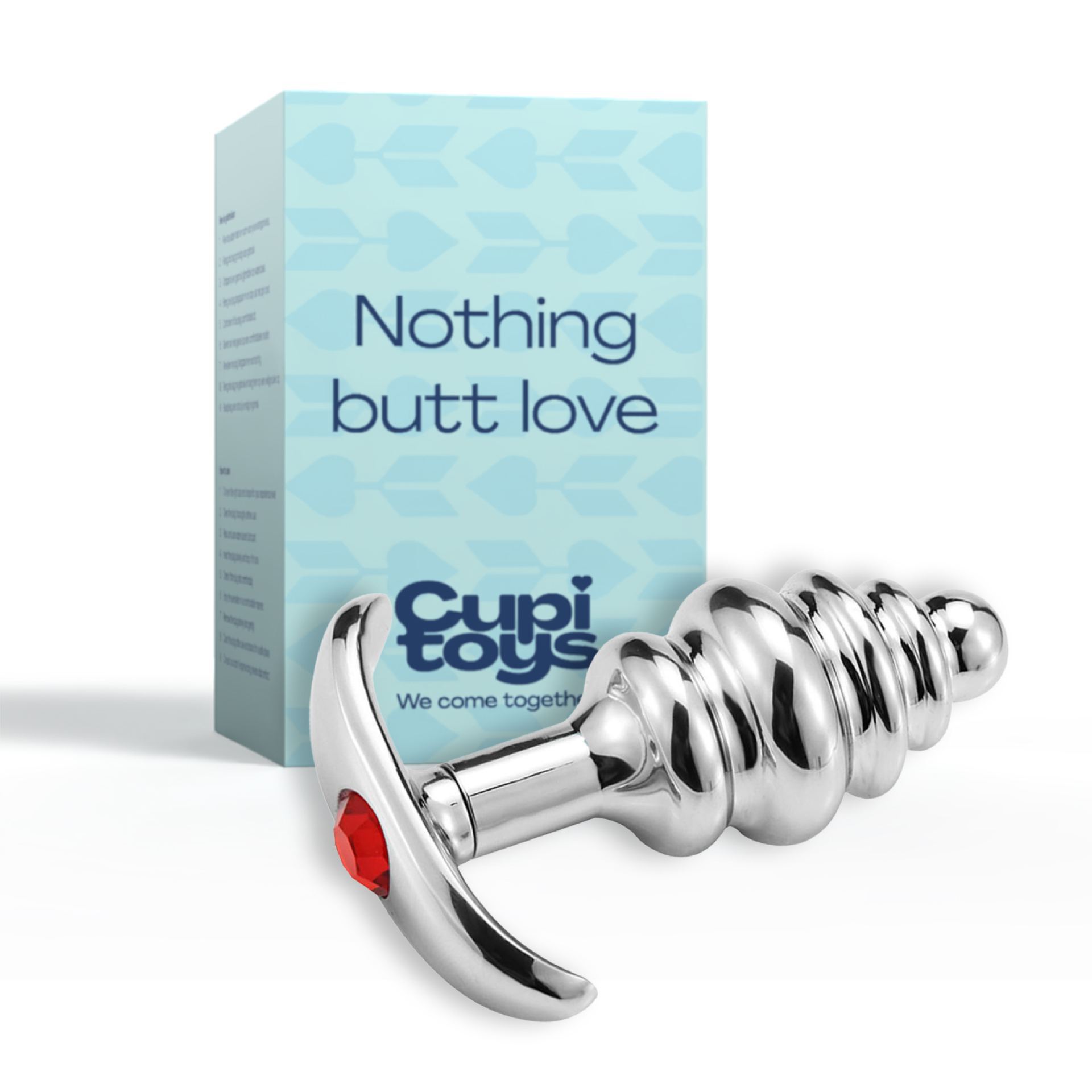 Buttplug diamant rood anker geribbeld