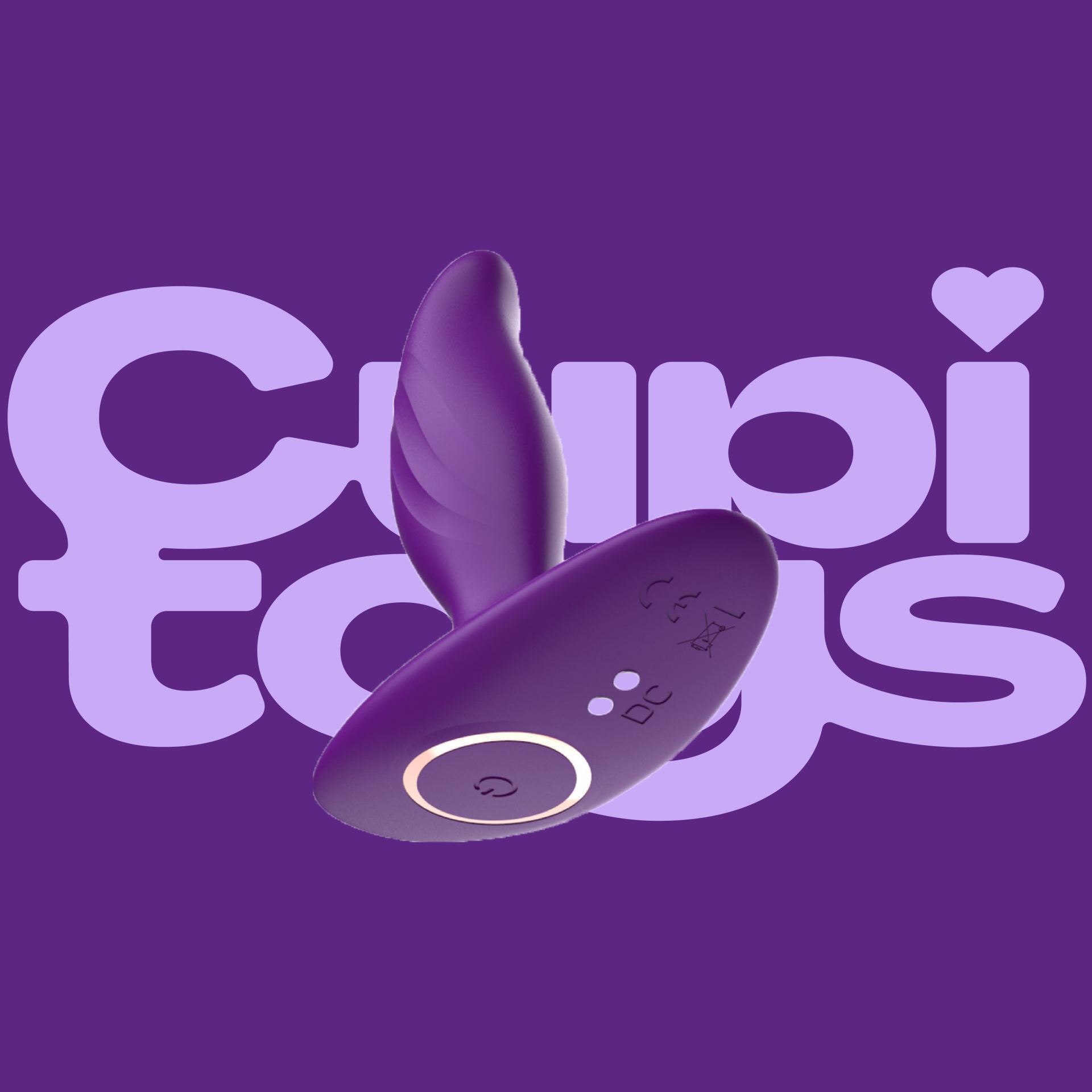 Siliconen buttplug vibrerend paars logo