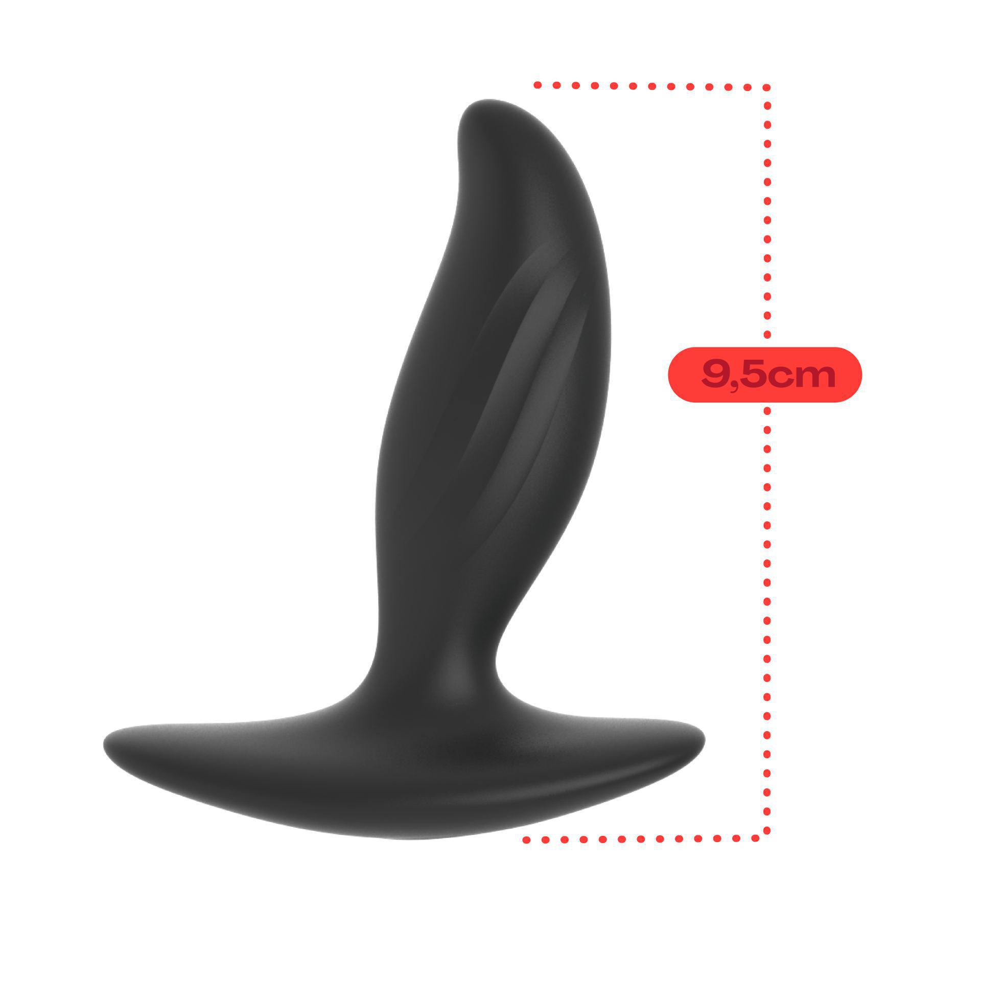 Siliconen buttplug virbrerend zwart maat