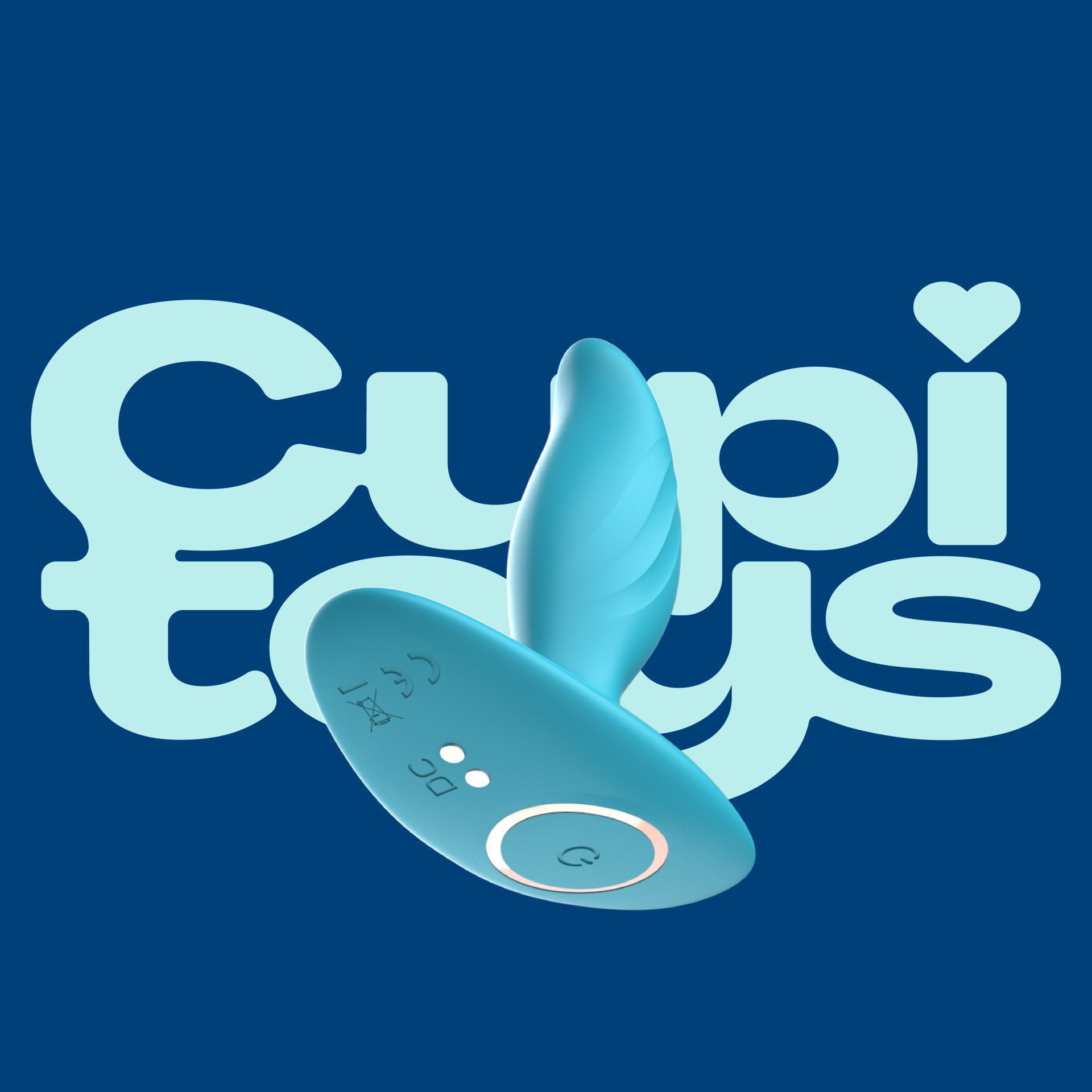 Siliconen buttplug vibrerend blauw logo