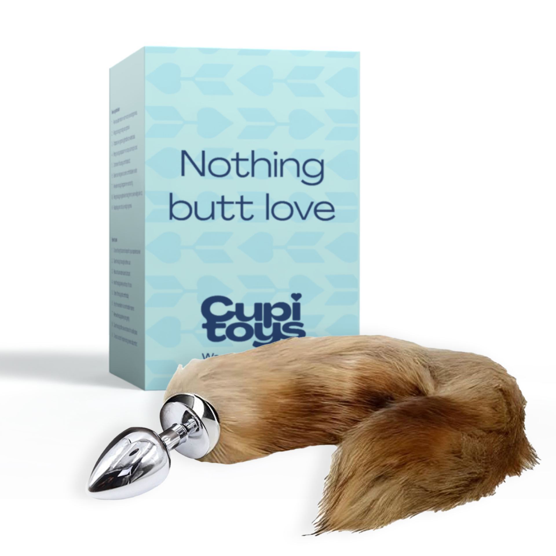 Metalen butt plug staart bruin