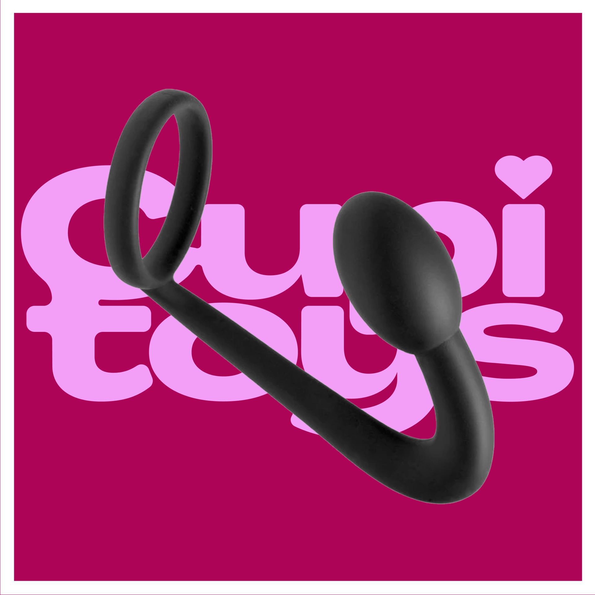 Cockring butt plug zwart logo