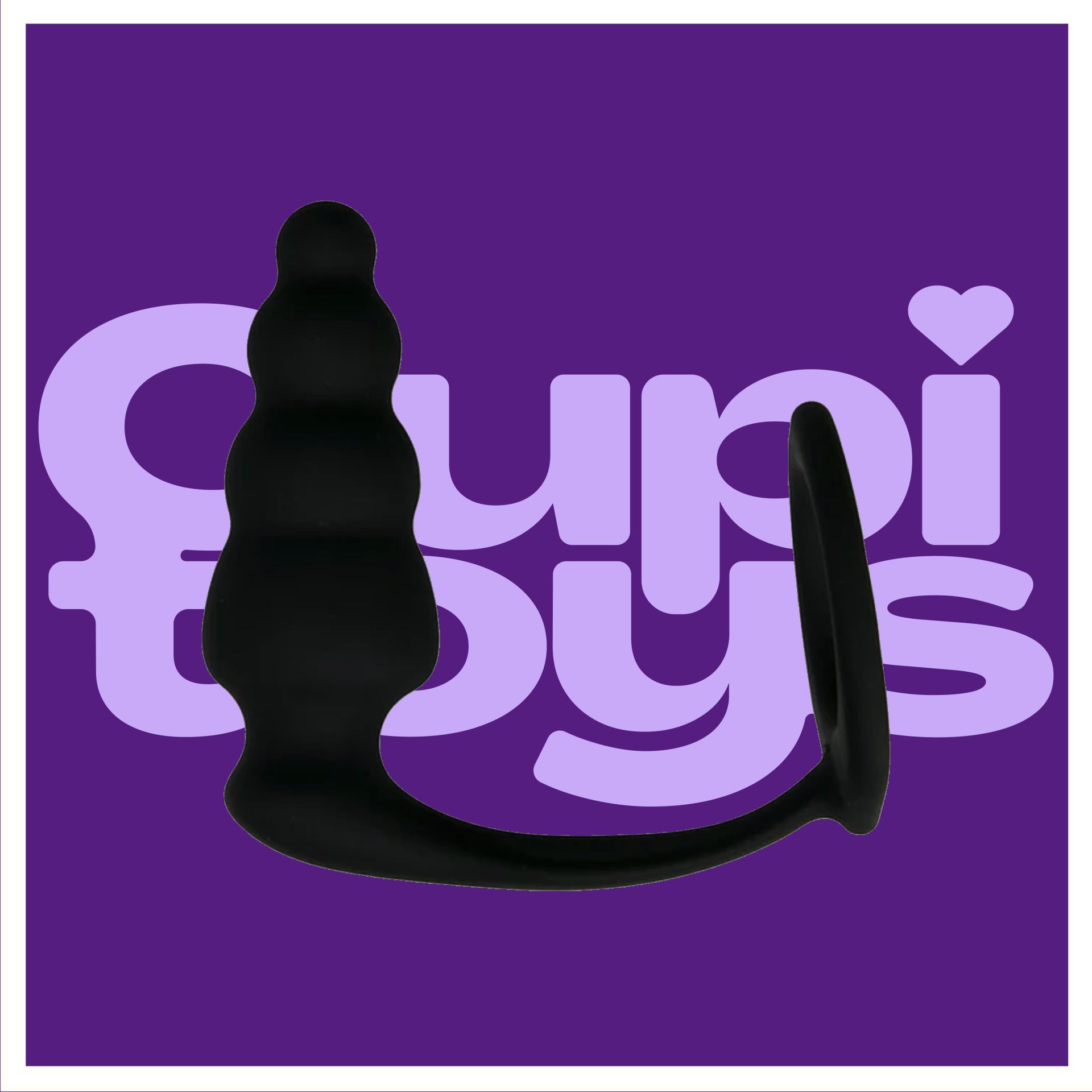 Cockring butt plug geribbeld zwart logo