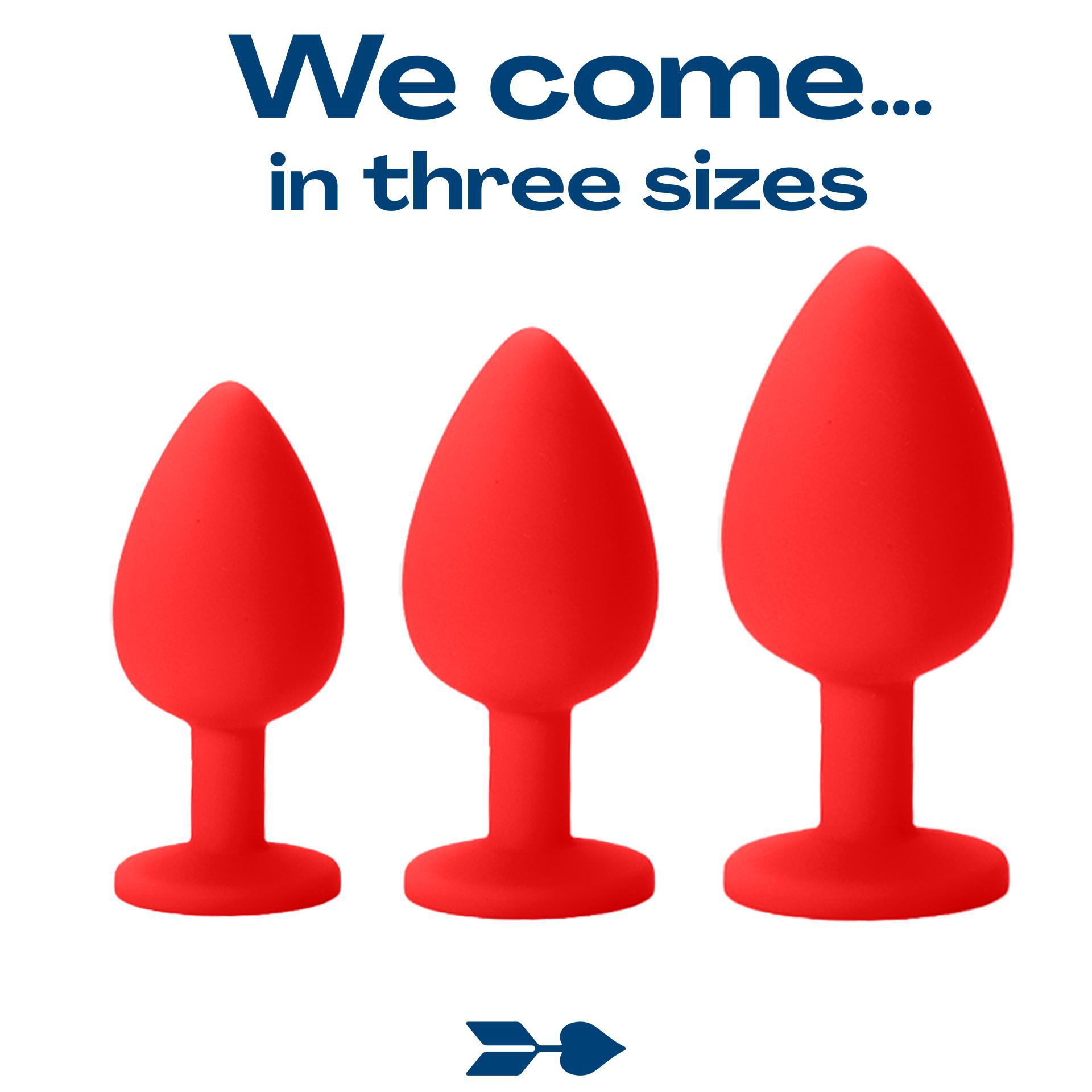 Butt plug set van 3 diamant rood 3 sizes