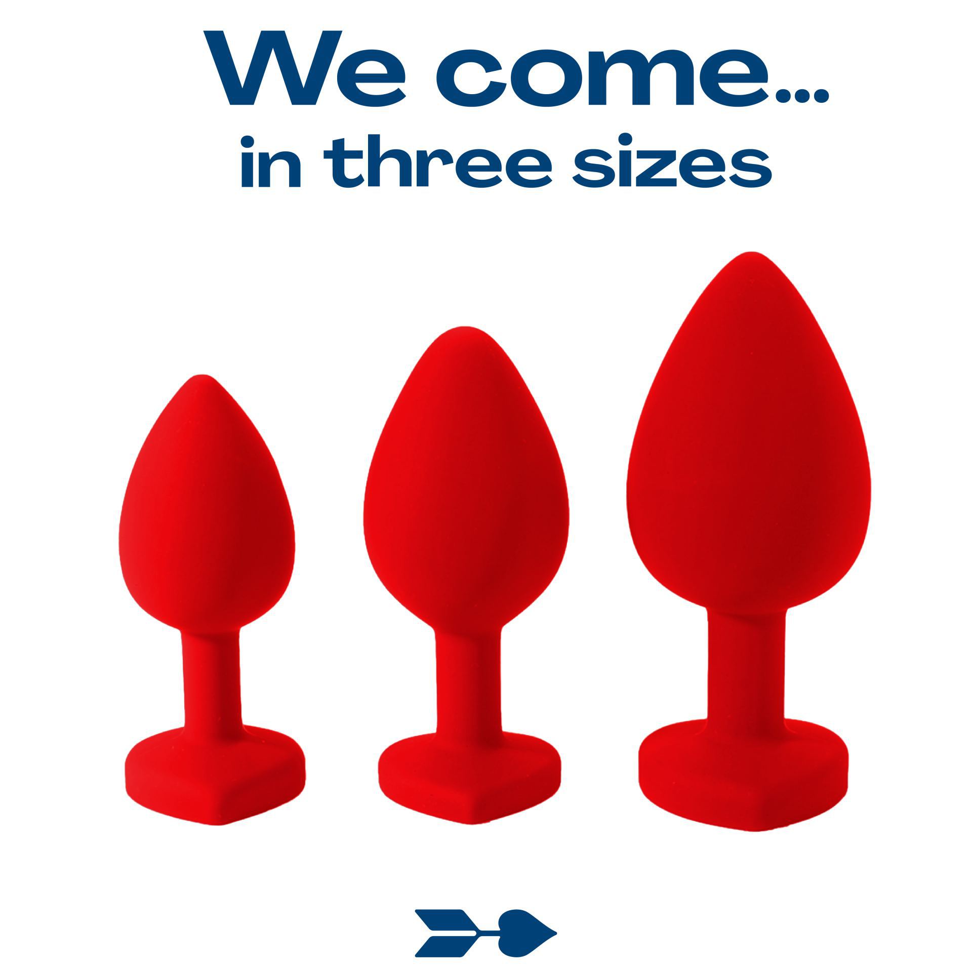 Buttplug set van 3 diamant rood hartje 3 sizes