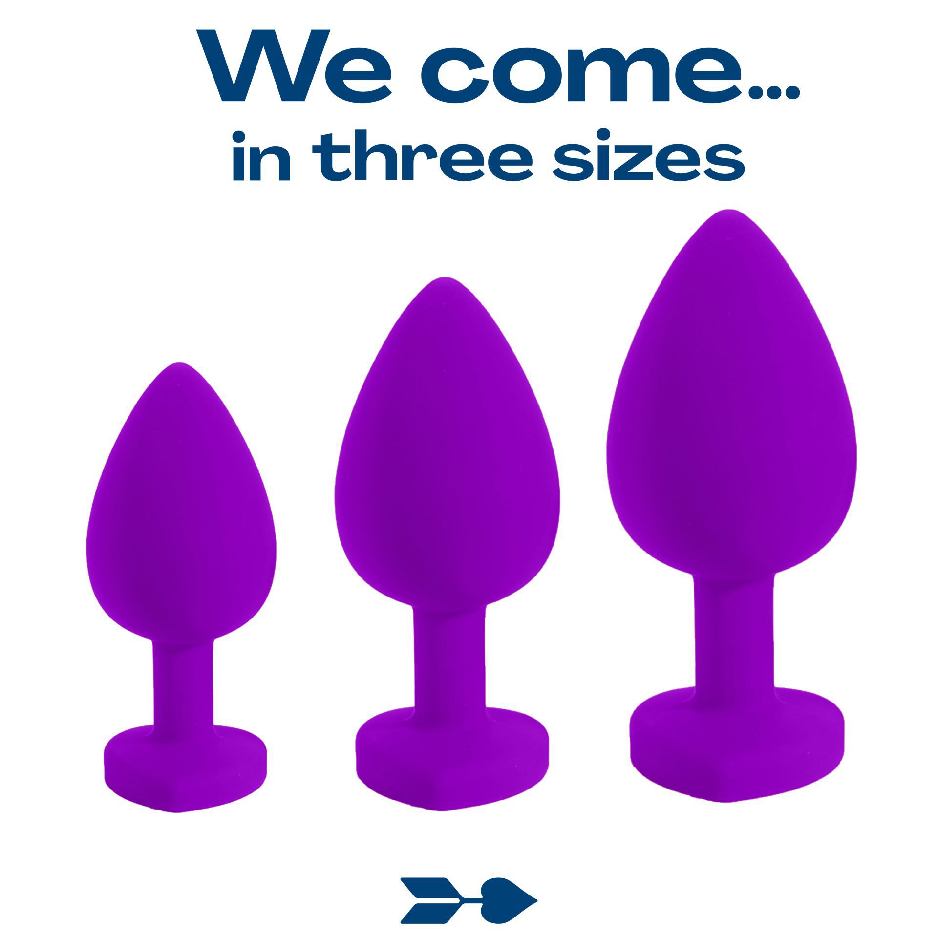 Buttplug set van 3 diamant paars hartje 3