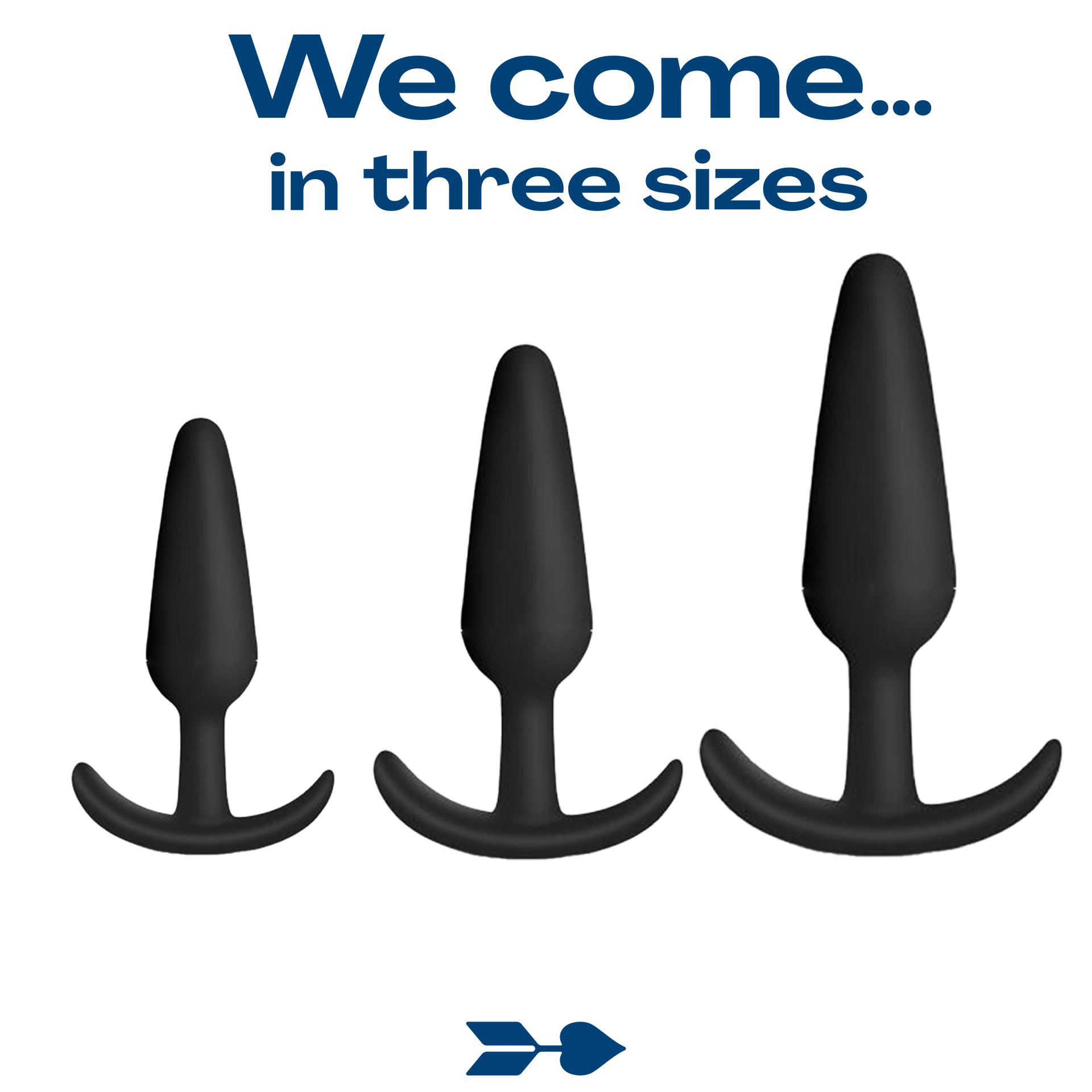 Buttplug set van 3 anker zwart 3 sizes