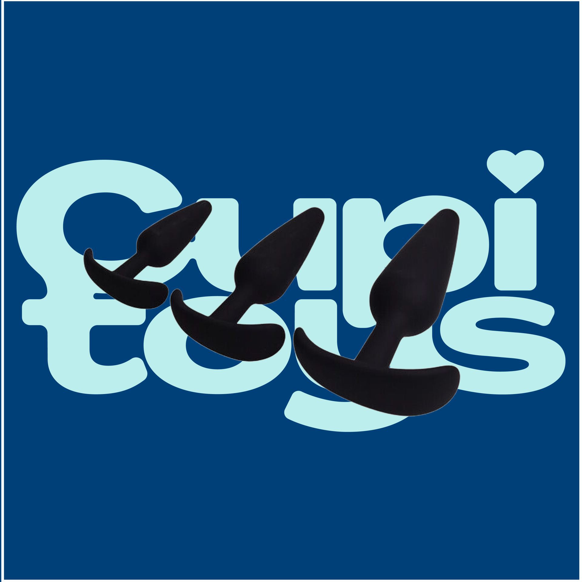 Buttplug set van 3 anker zwart logo