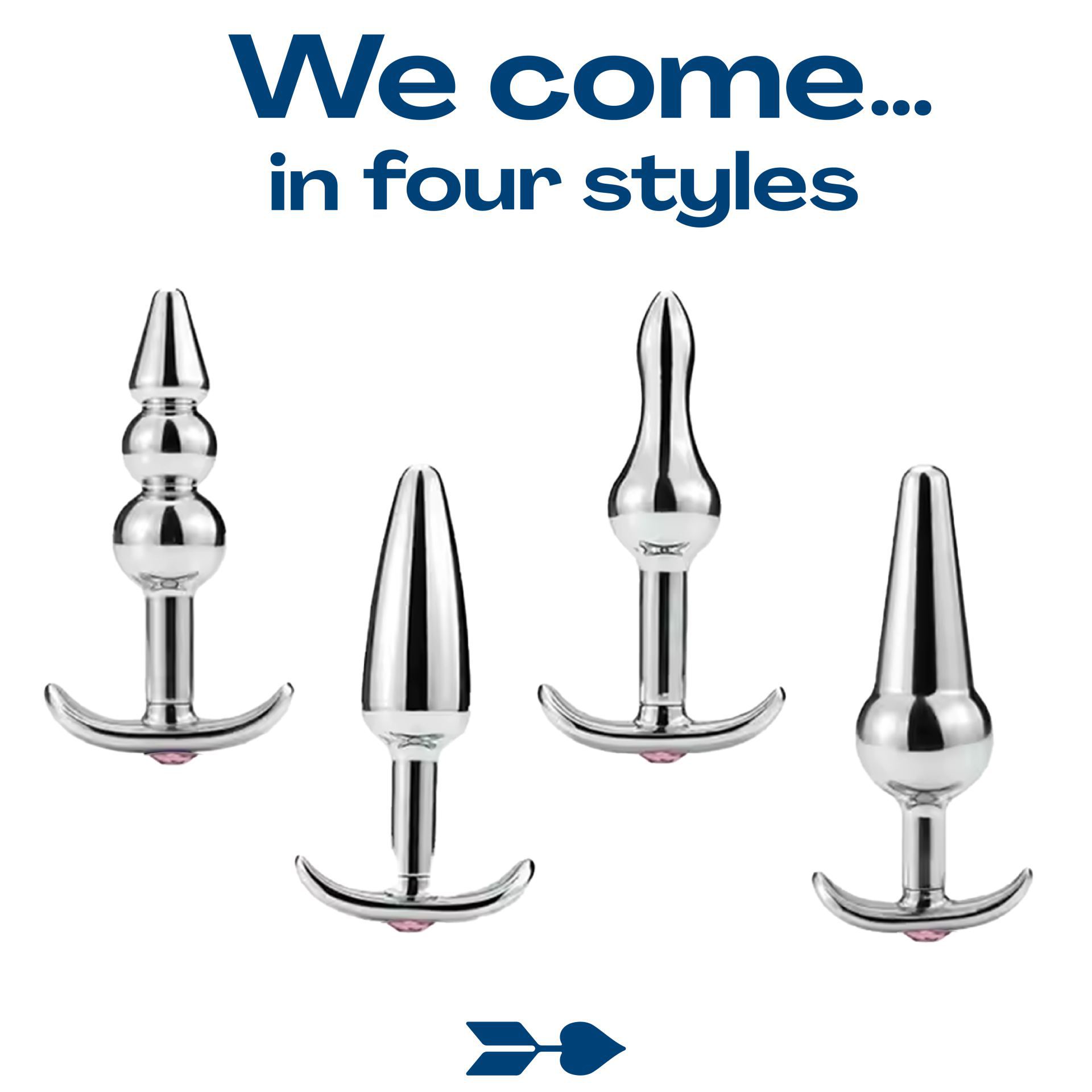 Buttplug set van 4 anker zilver 4 sizes