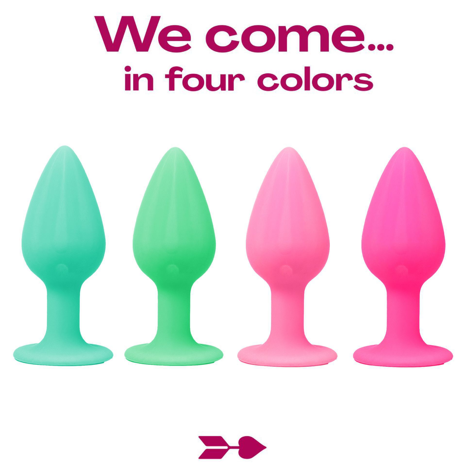 Buttplug set groot roze glow in the dark kleur