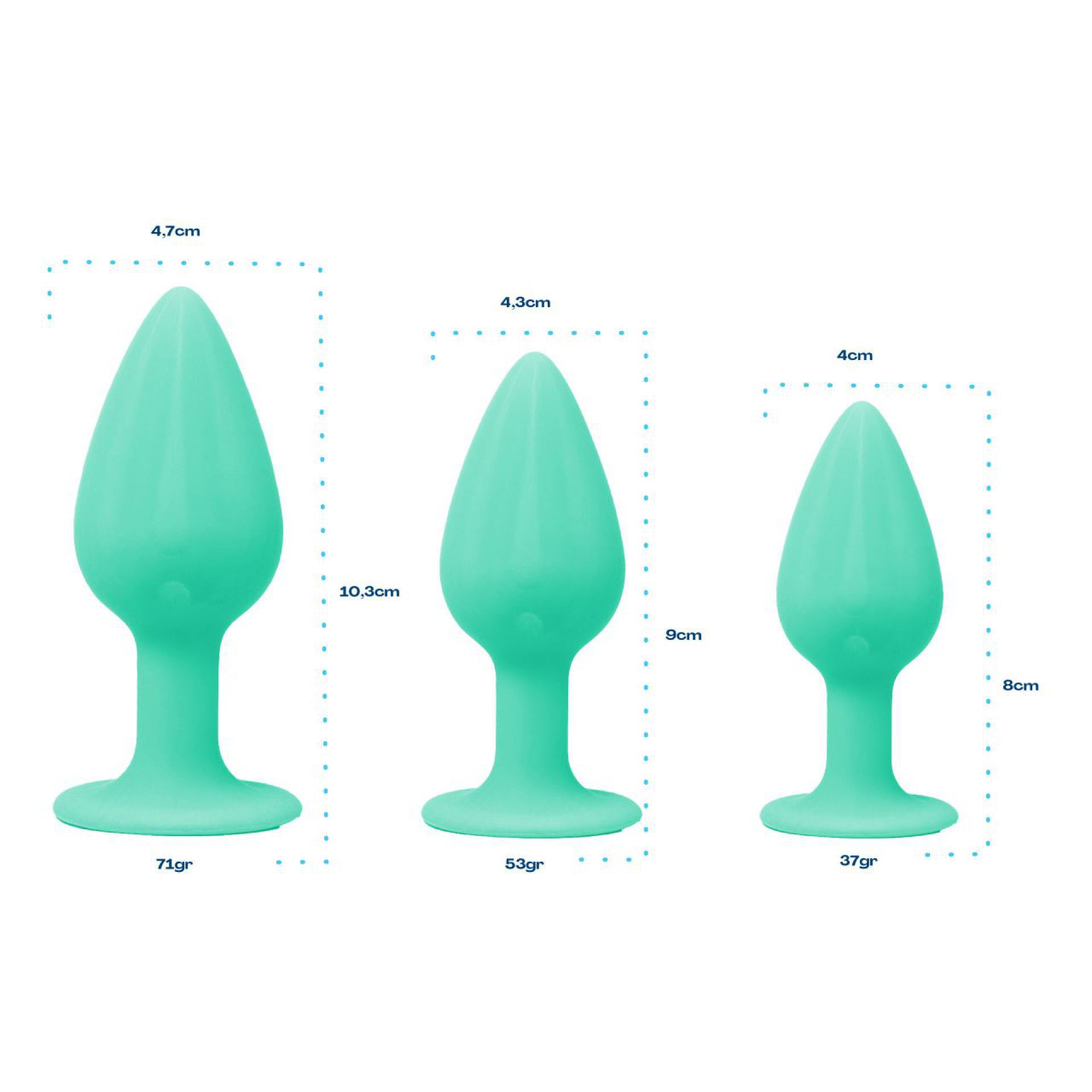 Siliconen buttplug set groot groen maten