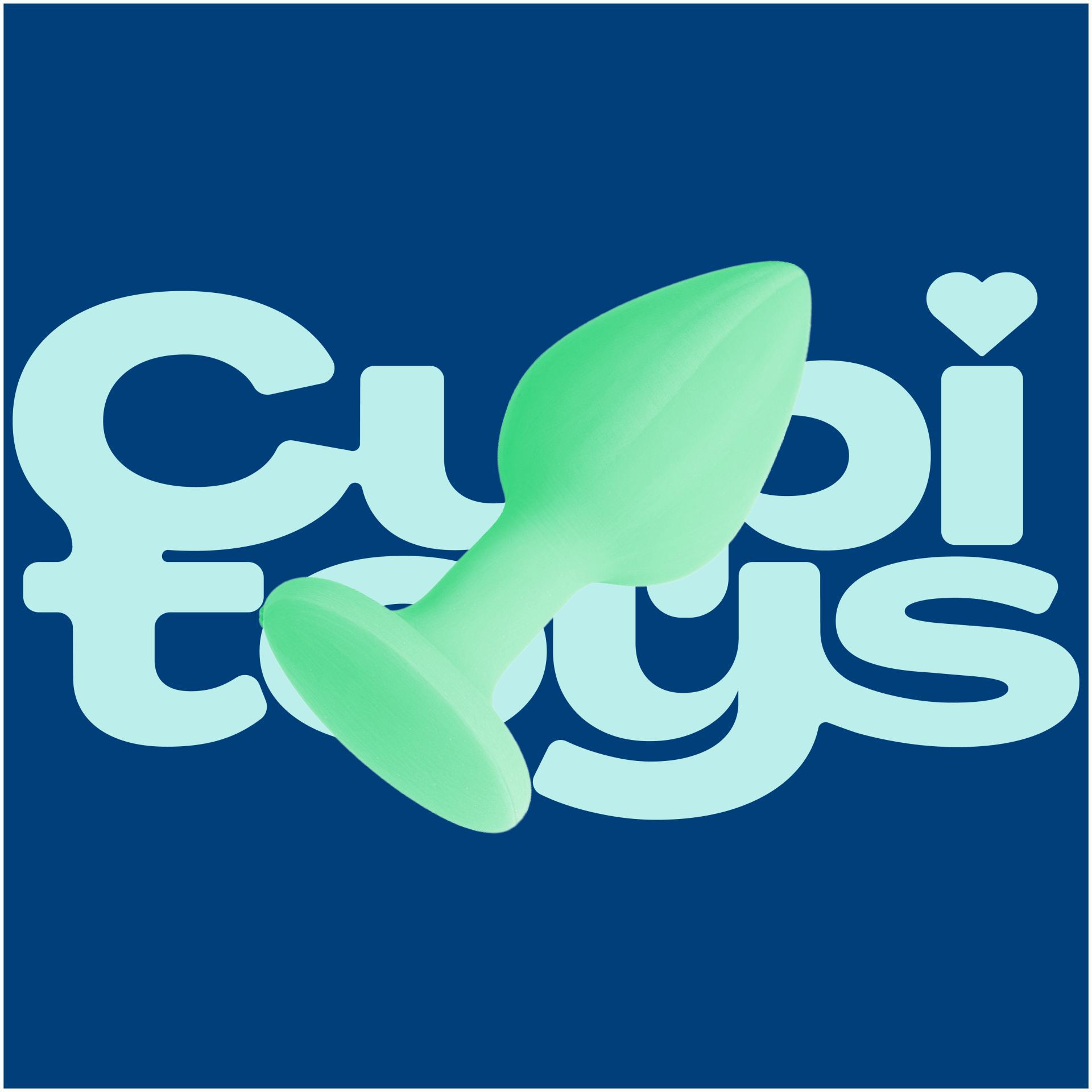 Buttplug set medium groen glowinthedark logo