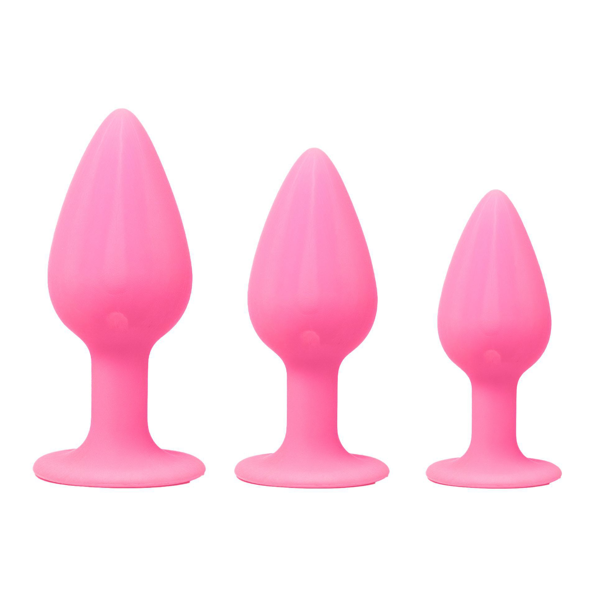 Buttplug set klein roze glowinthedark