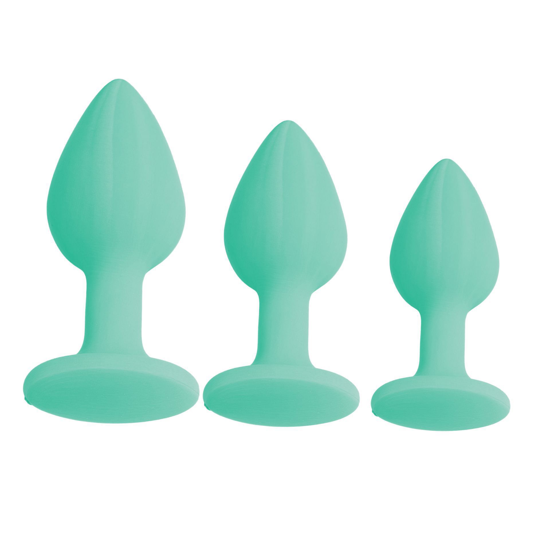 Siliconen butt plug set klein groen foto